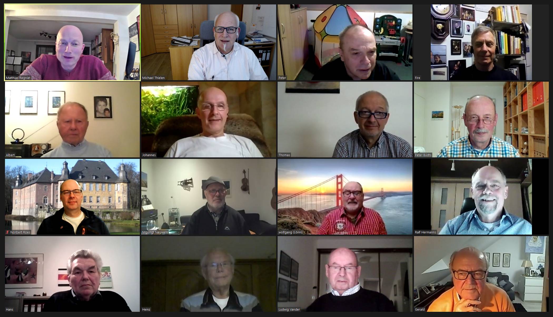  Screenshot während einer Online-Probe. MGsingt.de plant als nächstes ein gemeinsames Online-Projekt mit dem St. Petersburger Knabenchor.  