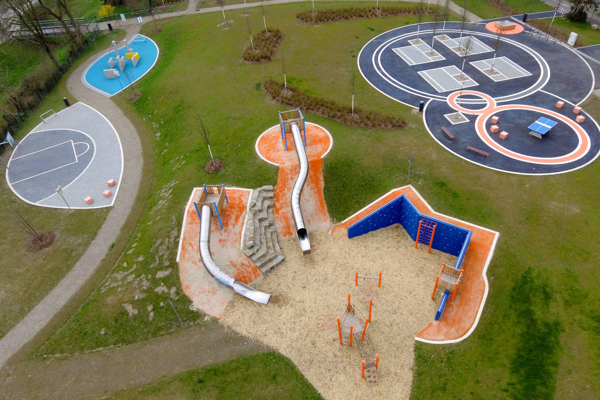 Die neue Anlage aus der Luft: Hier gibt es Angebote für alle.