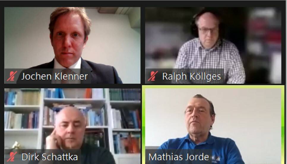  Das Screenshot zeigt Jochen Klenner, Ralph Köllges, Dirk Schattka und Dr. Mathias Jorde (v. oben l. nach unten r.).  