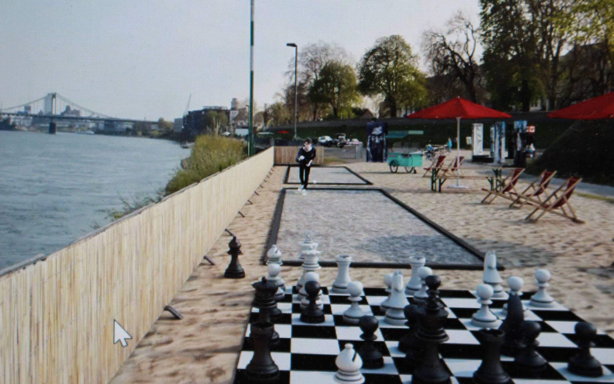 Sport und Spaß: am Rheinufer werden