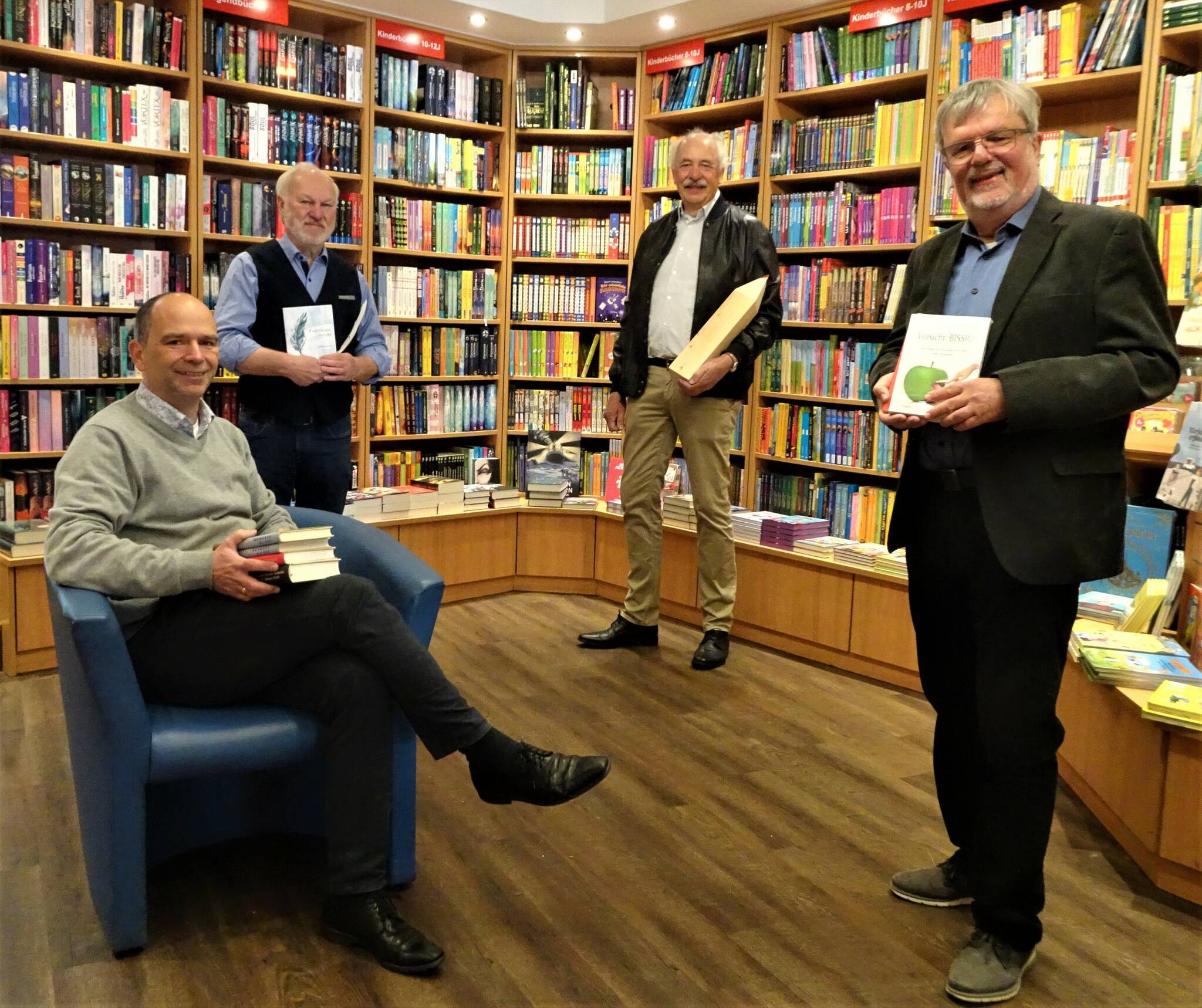 Die Initiatoren der Wegberger Literaturtage (v.l.): Uli Kirch, Peter C. Schmidt, Willy Meersmann und Dr. Günter Arnolds. 
  