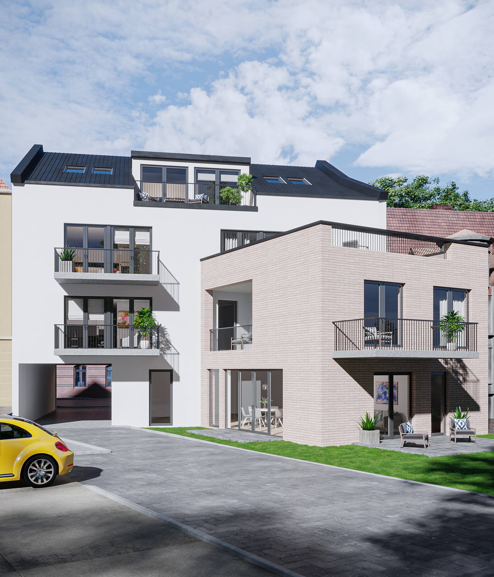 Ein Mehrfamilienhaus mit sechs Eigentumswohnungen entsteht im Bereich Jakob-Krebs-Straße 93. 