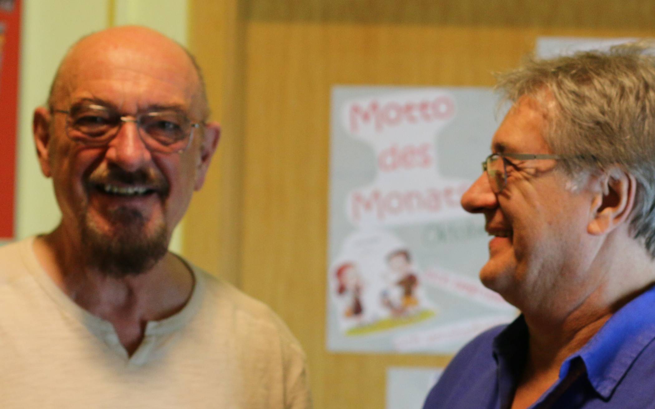  Ian Anderson (l.) und Veranstalter Günter vom Dorp freuen sich mächtig auf die beiden Konzerttermine. 
  