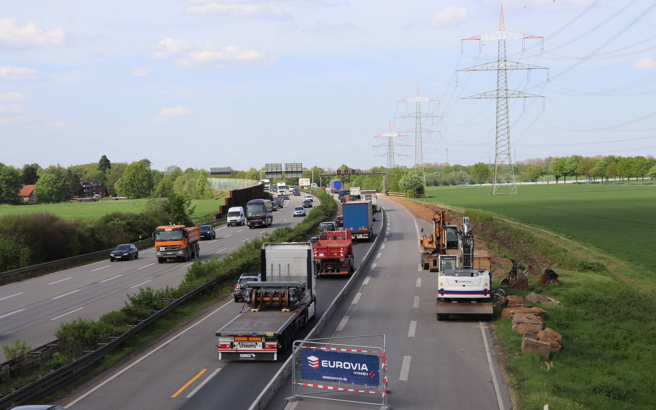 A 57 bis Mittwoch in beide Fahrrichtungen gesperrt