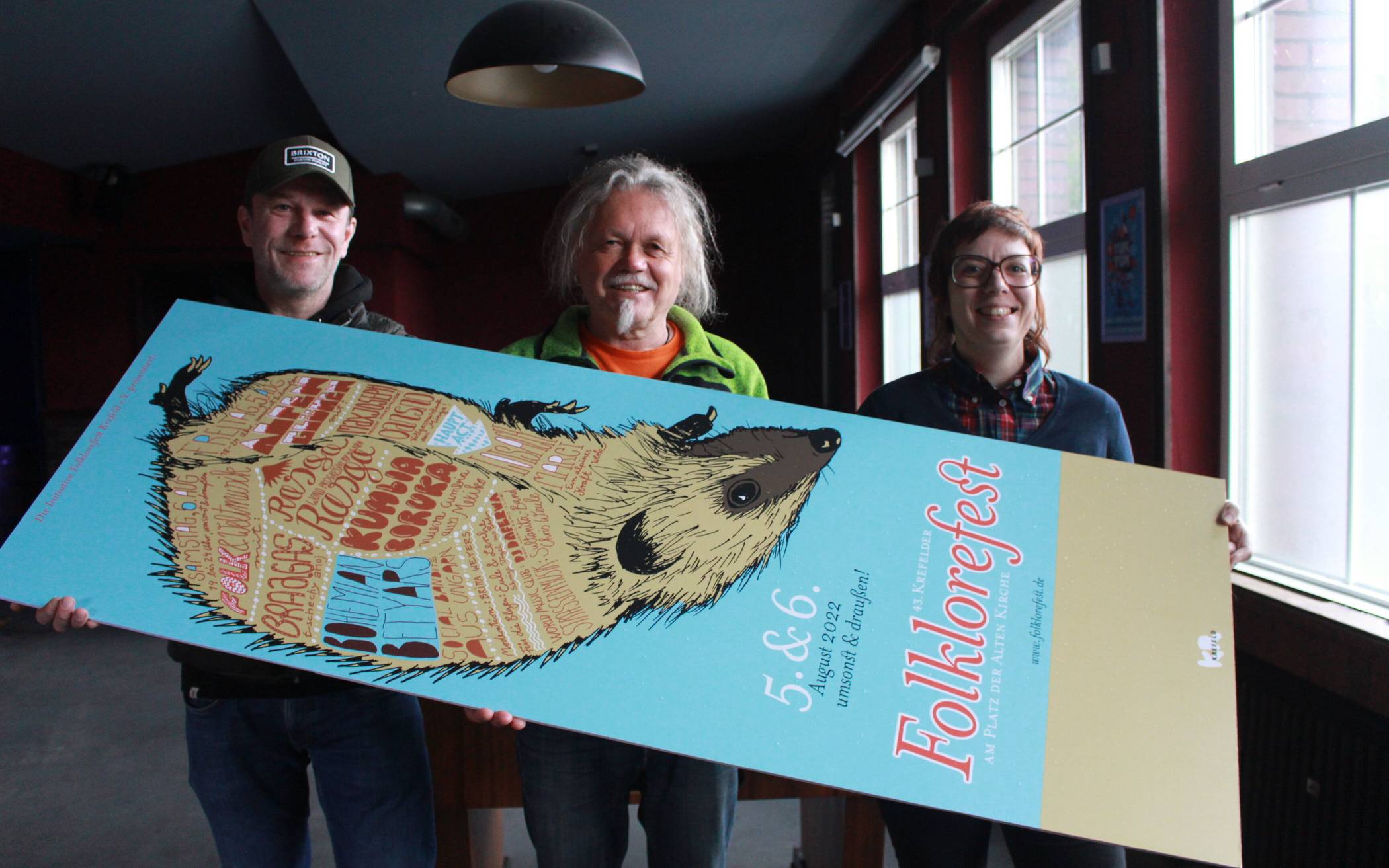 Wappentier Igel: Die Organisatoren (v.r.) Sabrina