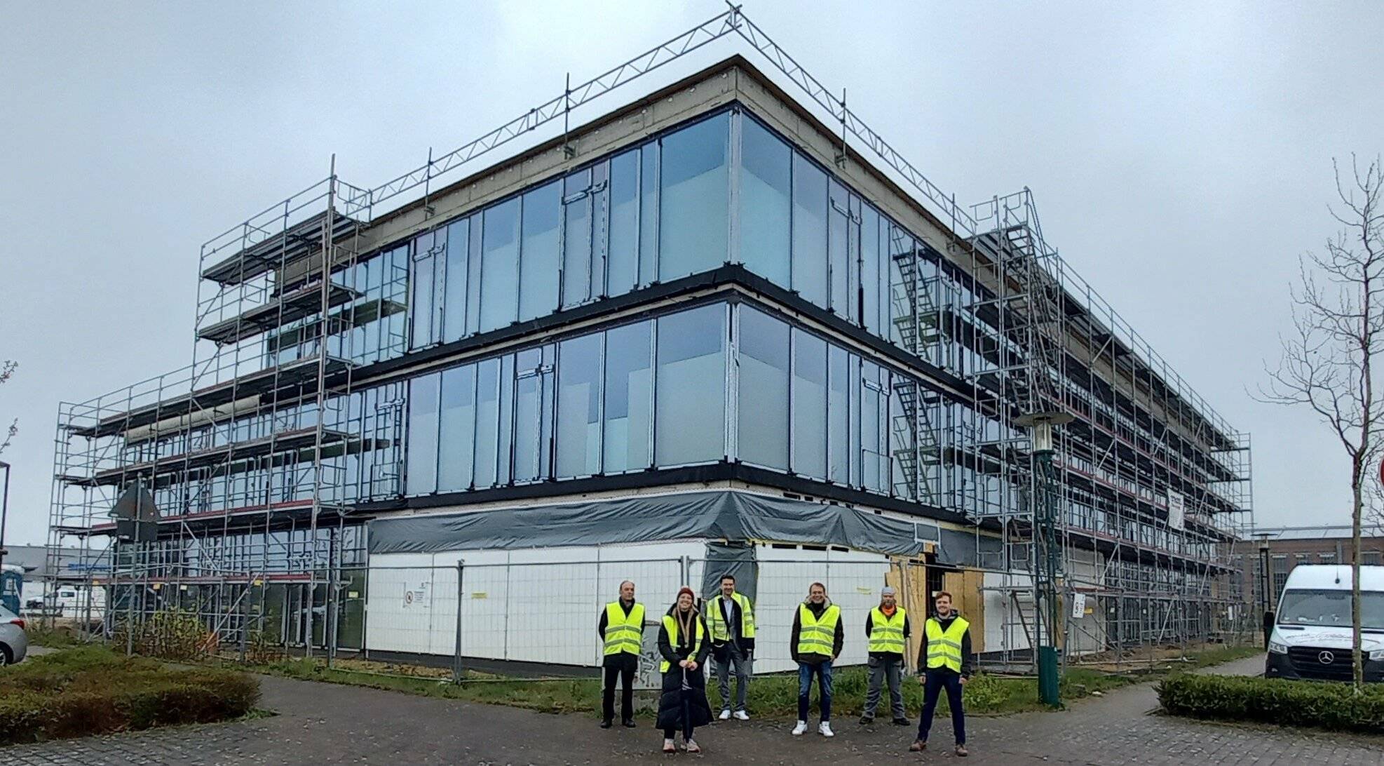 Rundgang am Neubau der Baustelle der