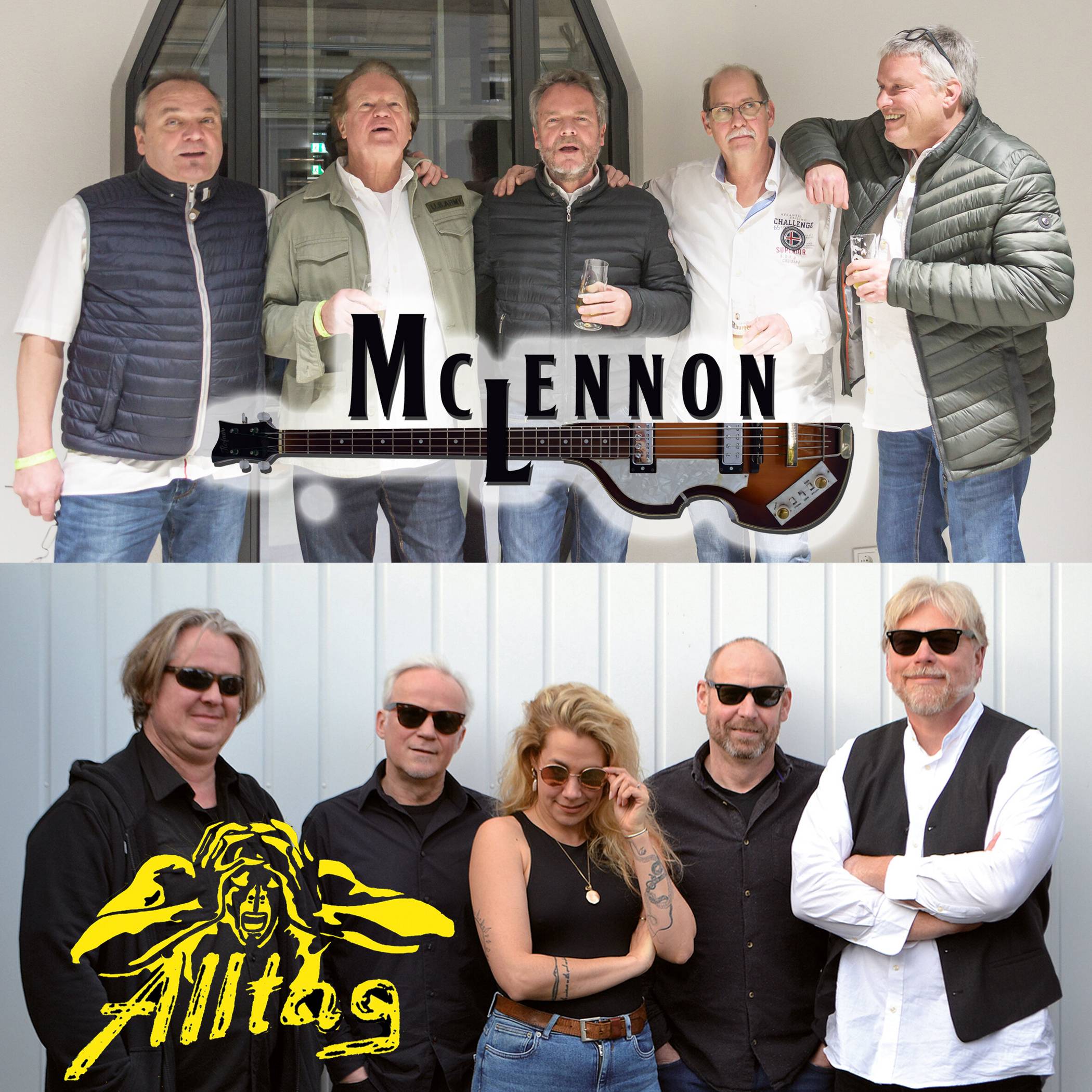Für die Fans guter, handgemachter Musik gibt es kommenden Samstag zwei gute Live-Bands mit McLennon und Alltag.  