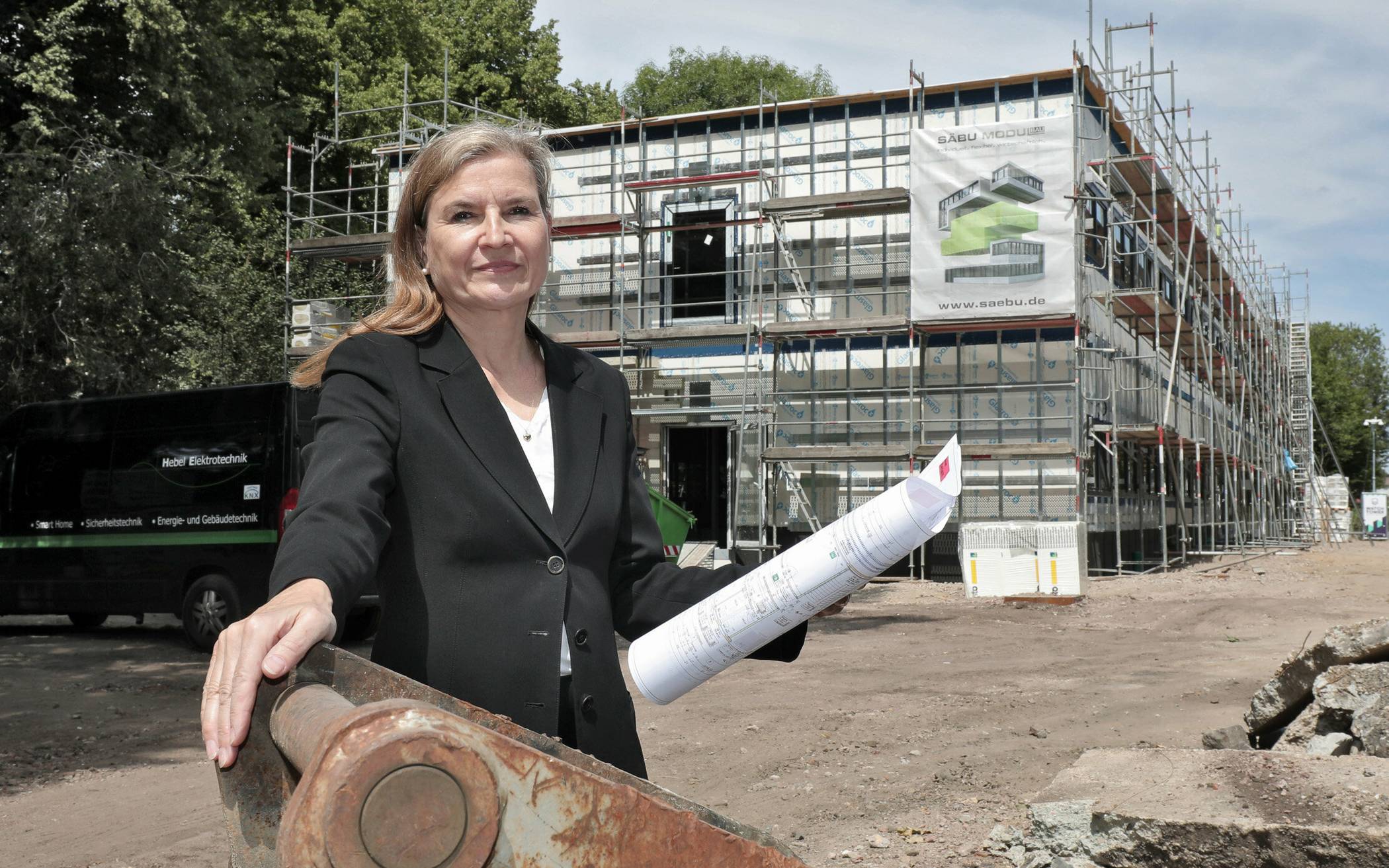 Projektleiterin Vera Fuchs hat den Bau der Interimsschule an der Westparkstraße begleitet. 