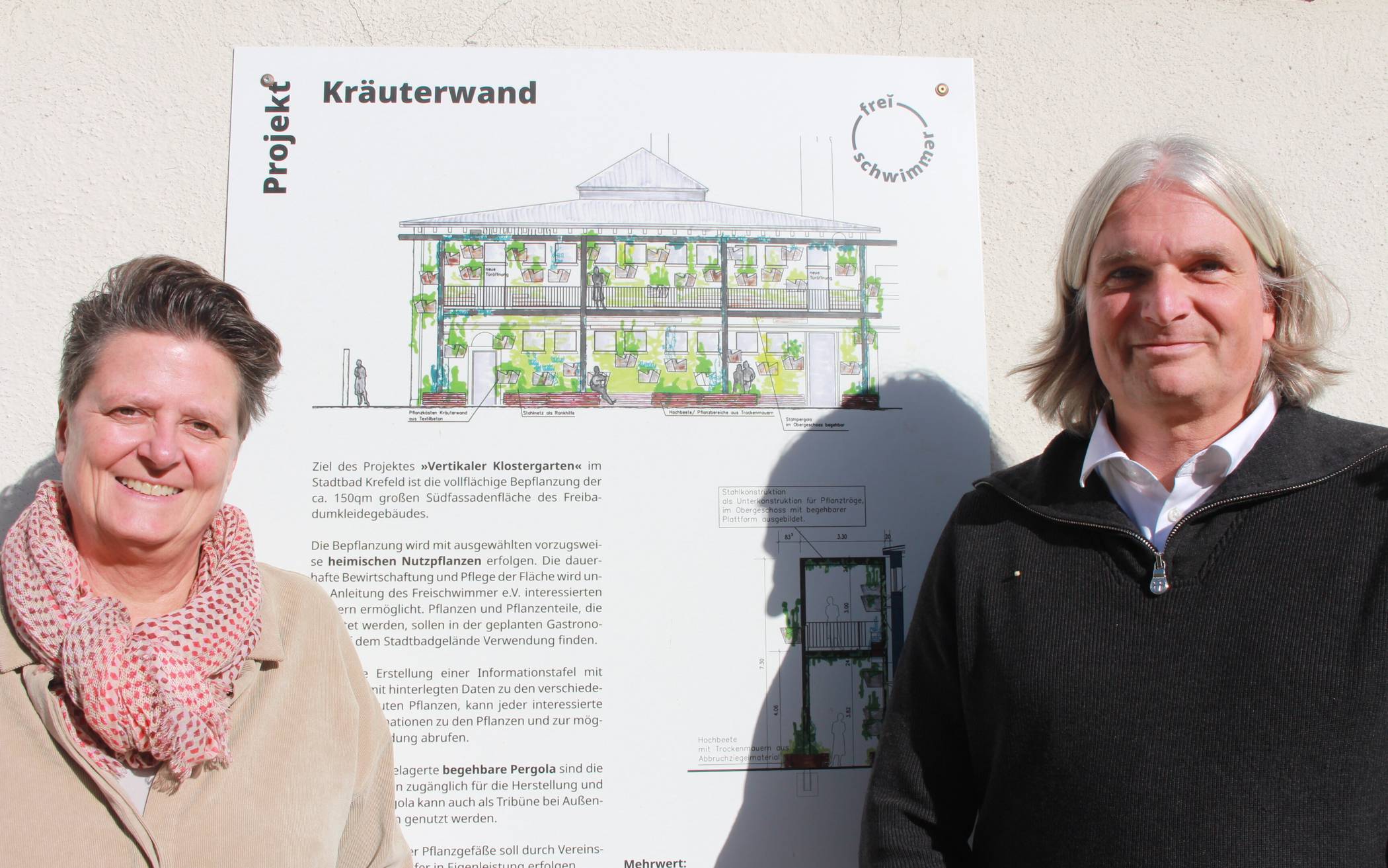 Stellen die geplante Kräutergartenwand in Form