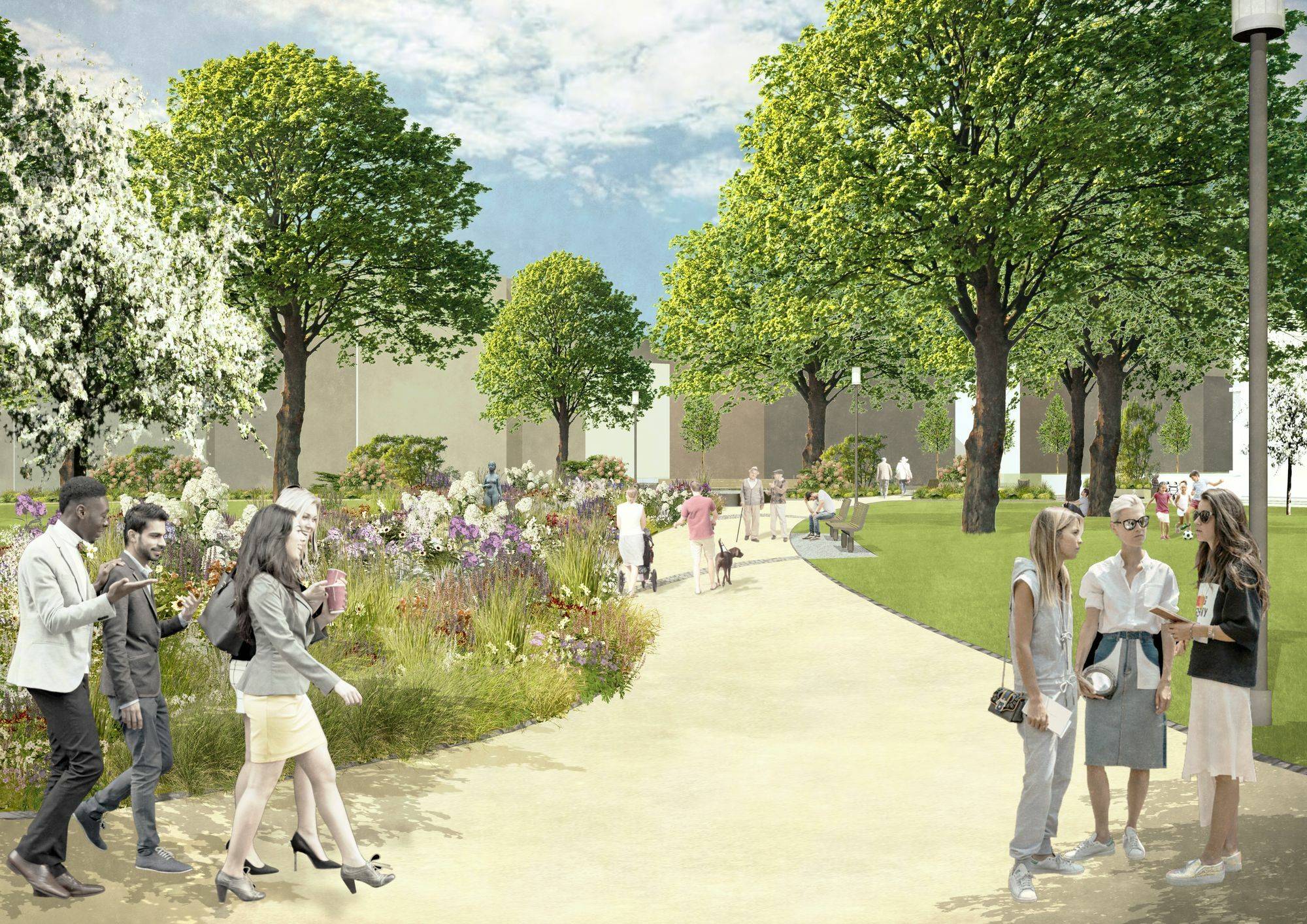 Zur Aufenthaltsqualität wird am Adenauerplatz künftig auch ein Staudenbeet beitragen.  