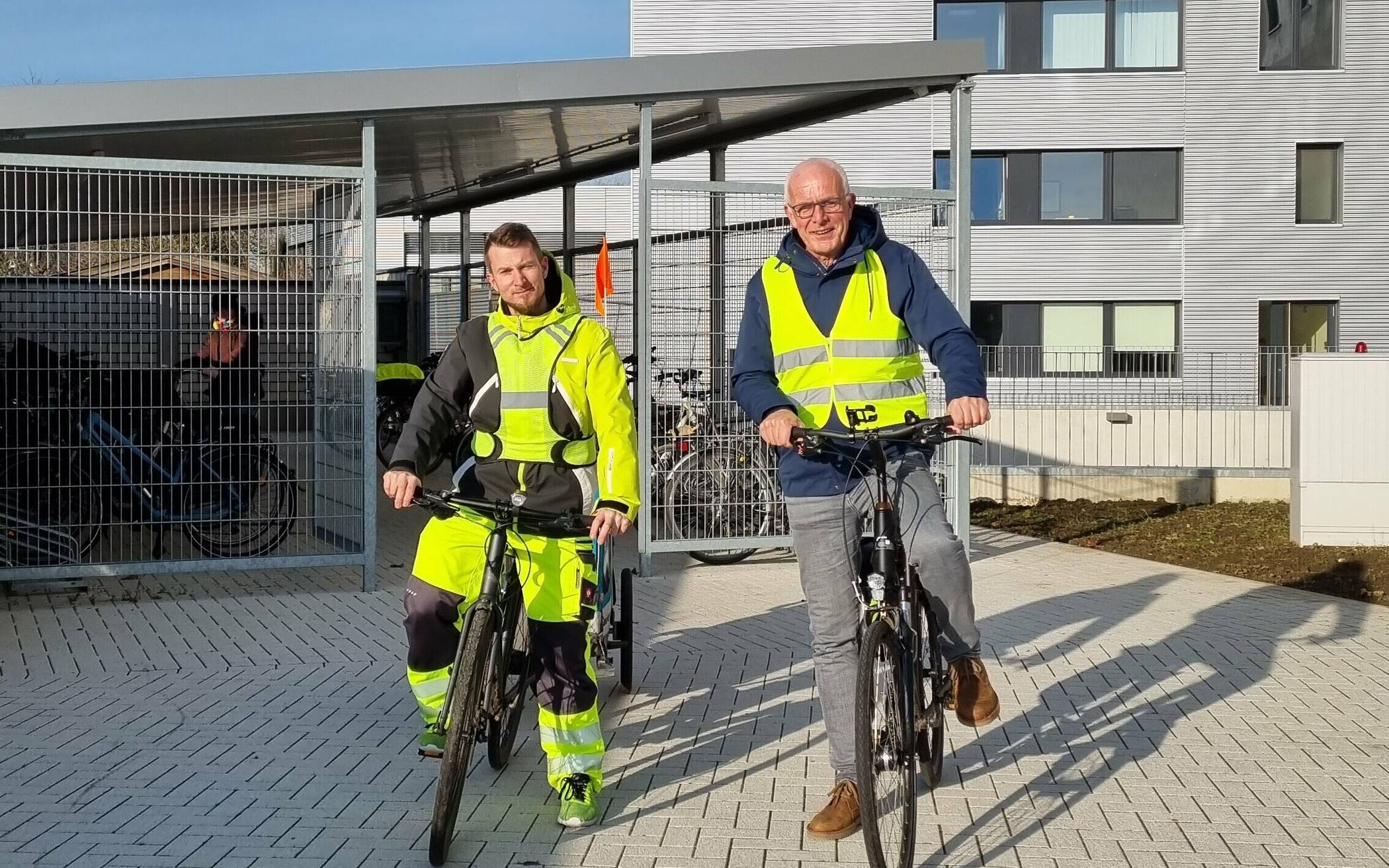 Patrick Dormels und Stefan Russmann, Radverkehrskoordinatoren des Städtischen Krankenhauses Nettetal. 