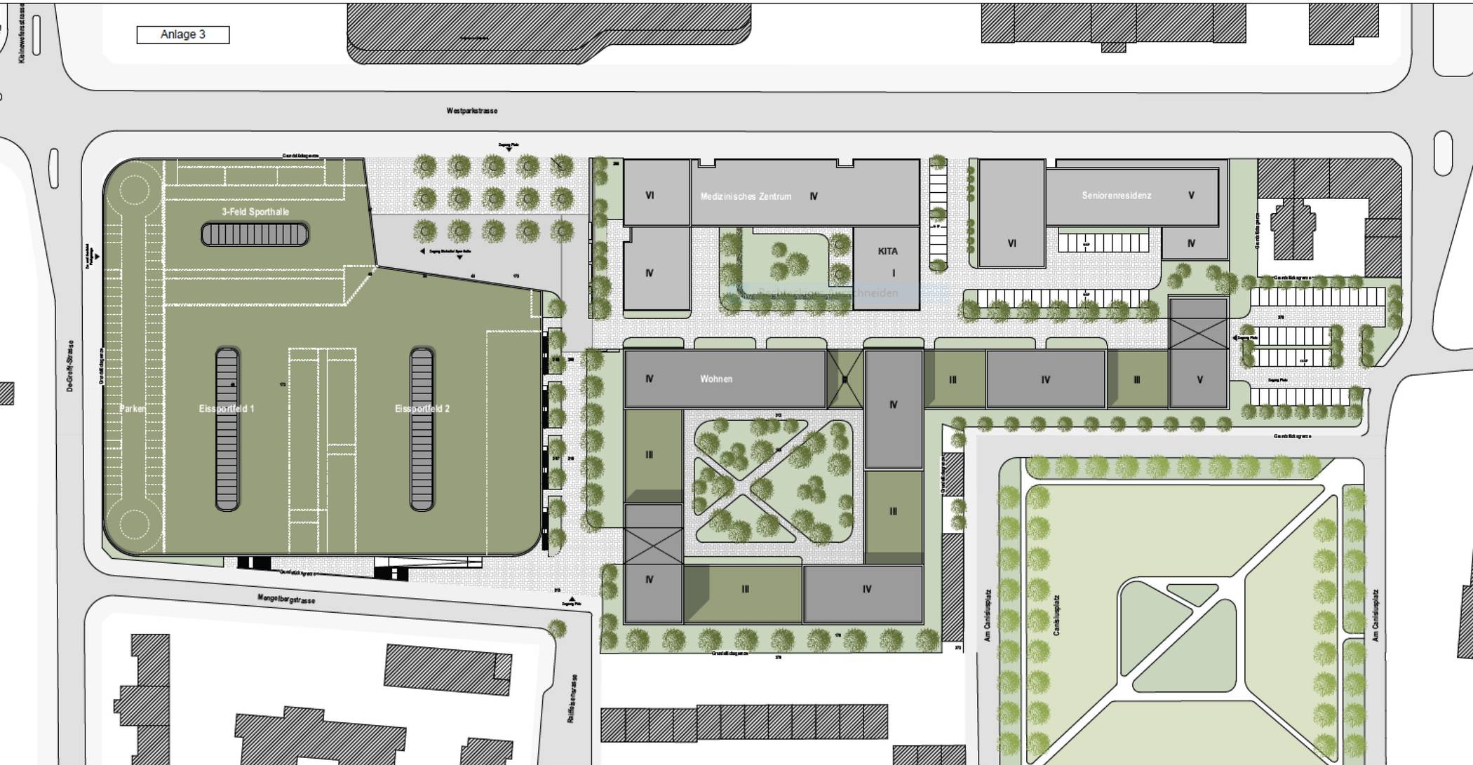Kosten werden mit rund 91 Millionen Euro beziffert: Eis- und Sportpark an der Westparkstraße geplant