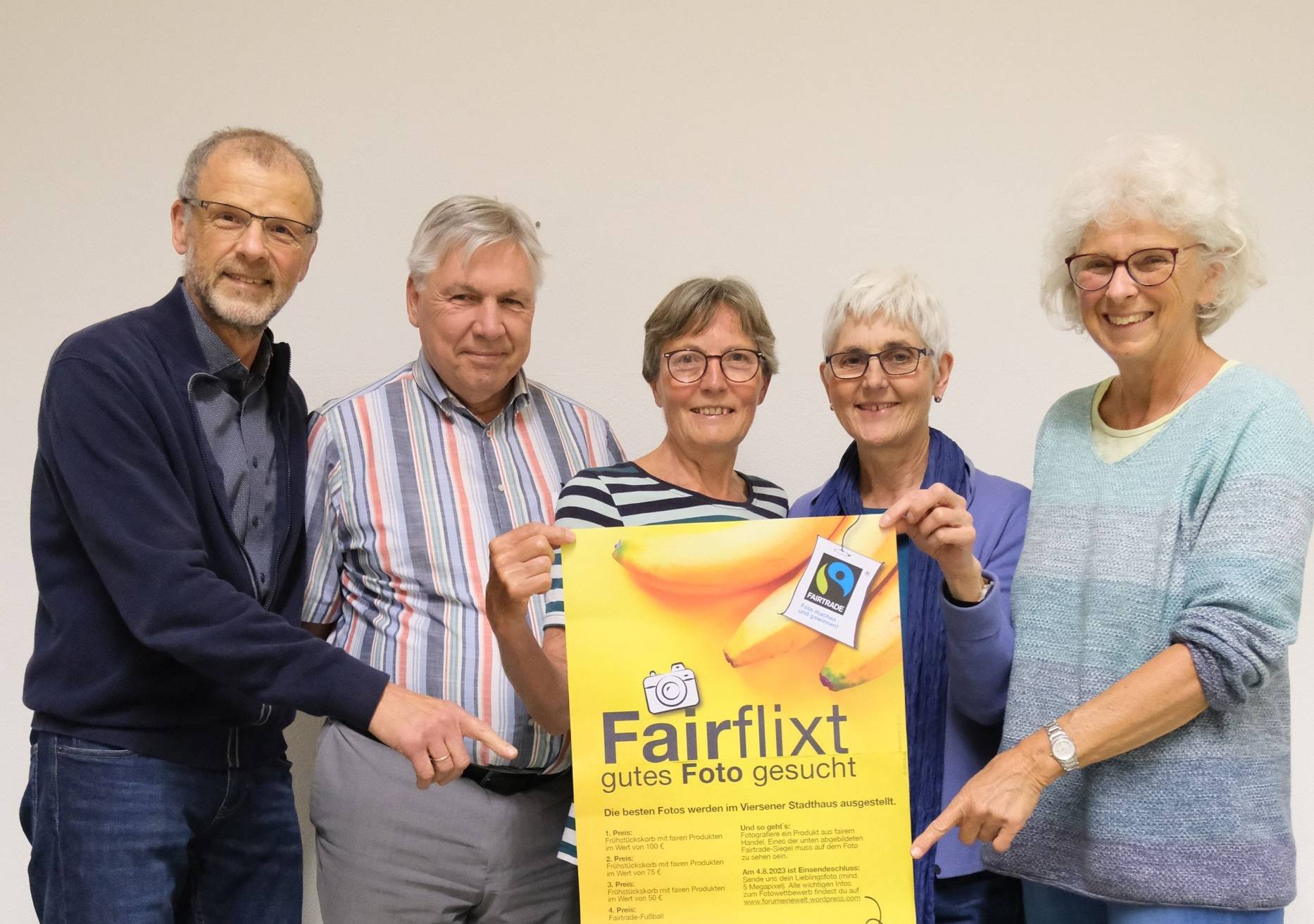  Mitglieder des Forums Eine Welt (v.l.): Thomas Schmidt, Thomas Neef, Resi Huber, Maria Joosten-Joebges und Martina Lintener. 