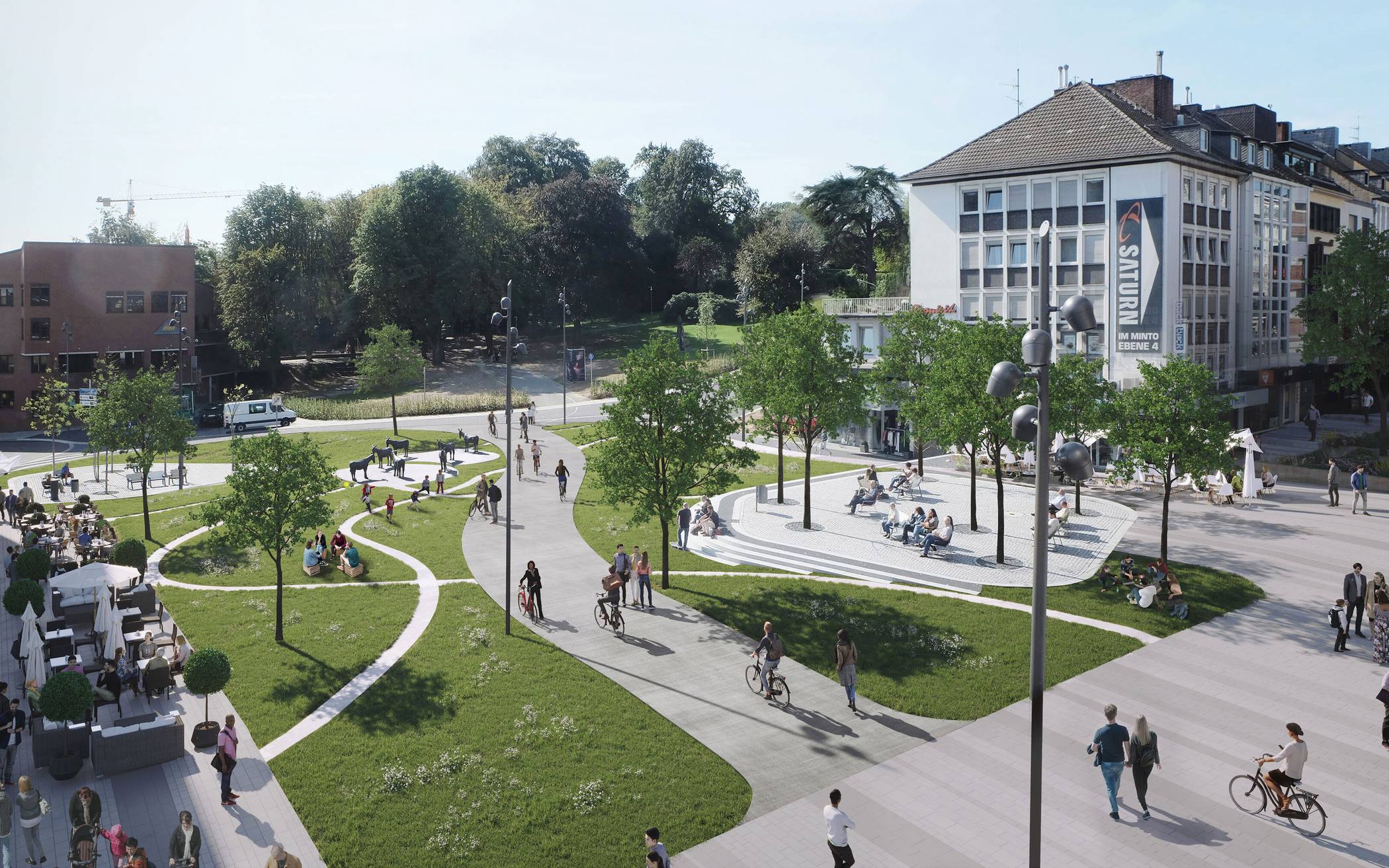 Der Sonnenhausplatz soll deutlich begrünt werden,