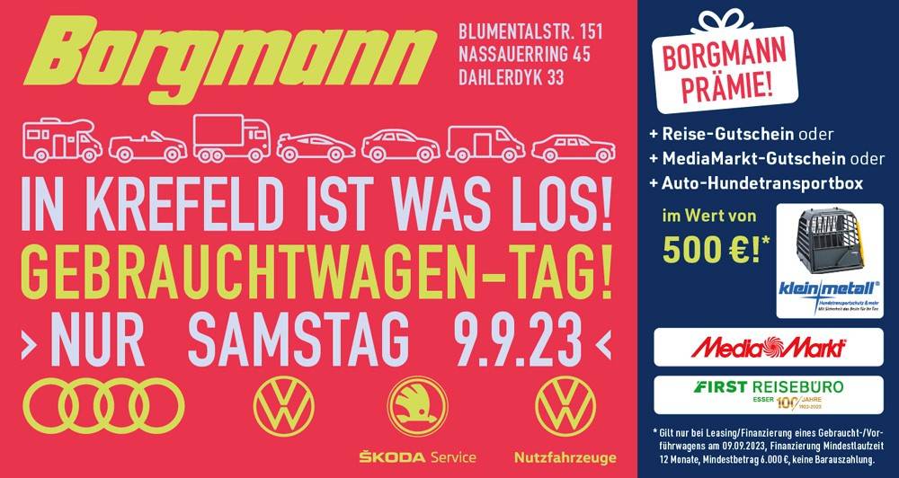 Anzeige: Gebrauchtwagentag im Autohaus Borgmann