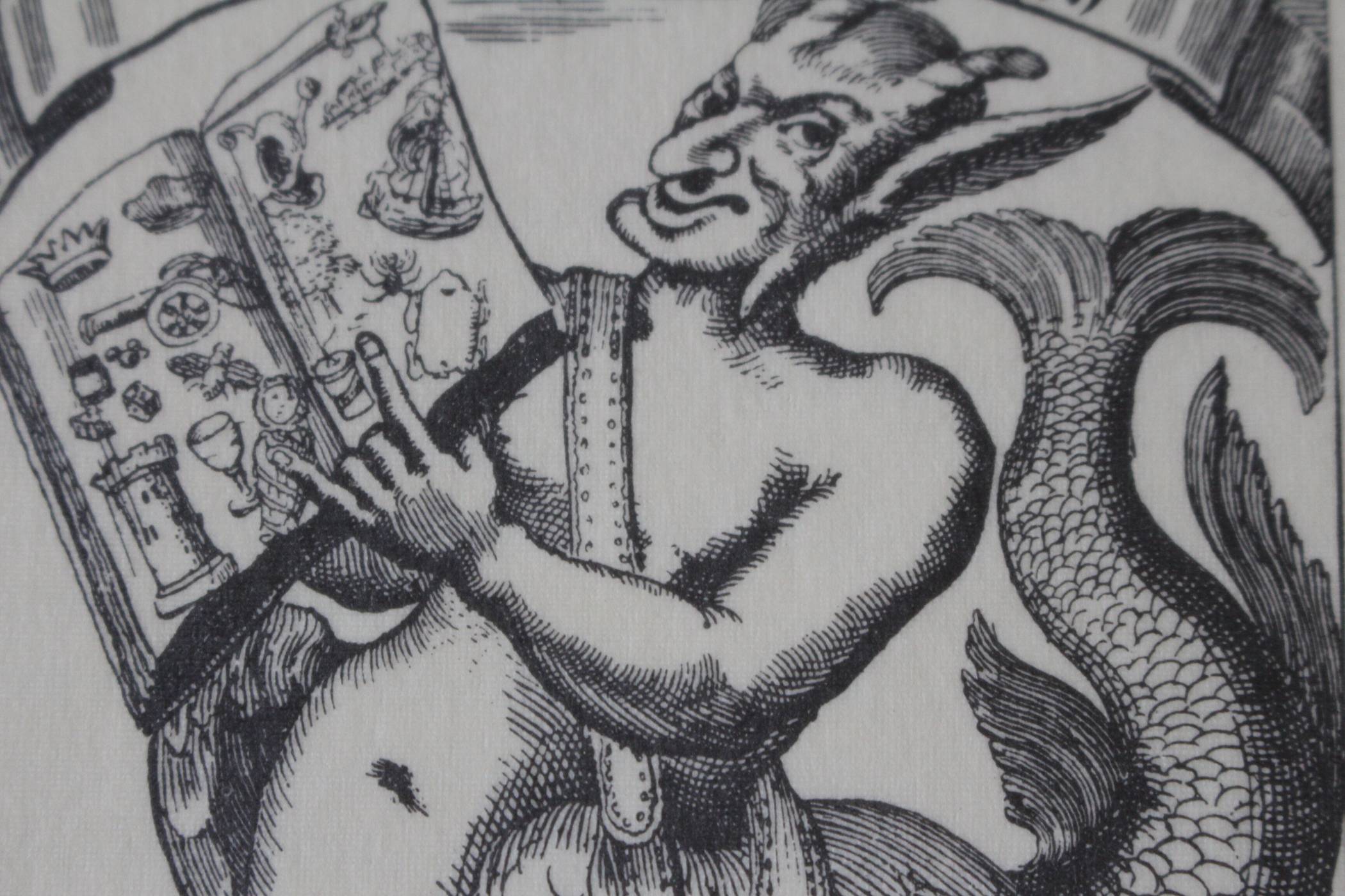 Teufelchen mit Hörnern und Fischschwanz: Das berühmte Titelkupfer von Grimmelshausens satirischem 30-jährigem-Krieg-Roman "Simplicissimus" von 1668 verdichtet in der grotesken Fantasiegestalt den ganzen Wahnsinn des Krieges. Übrigens: im Nachfolgeroman „Springinsfeld“ erwähnt Grimmelshausen auch den Krieg am Niederrhein.