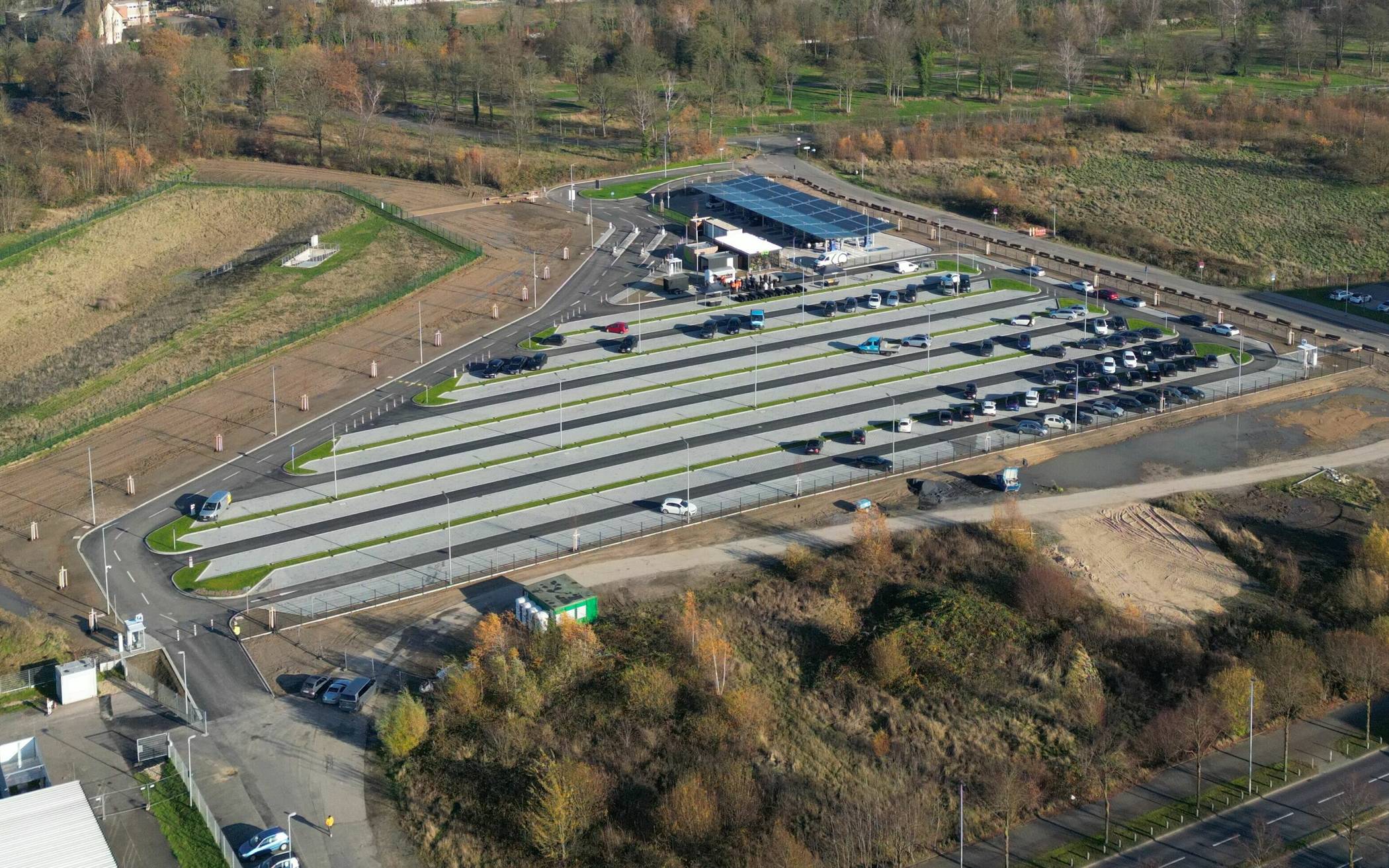 Der neue Parkplatz P8: Zeitgleich mit