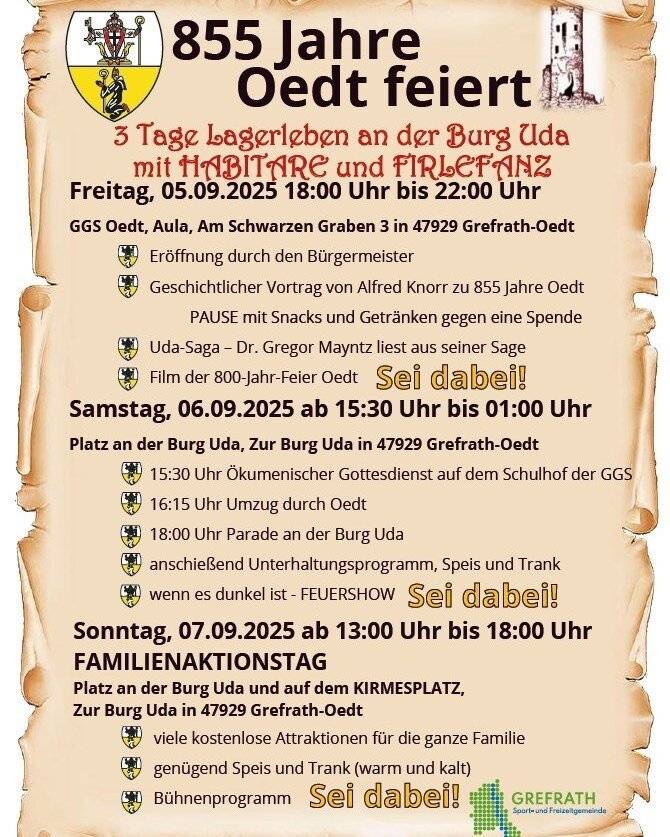 855 Jahre Oedt: Das Plakat zu den...