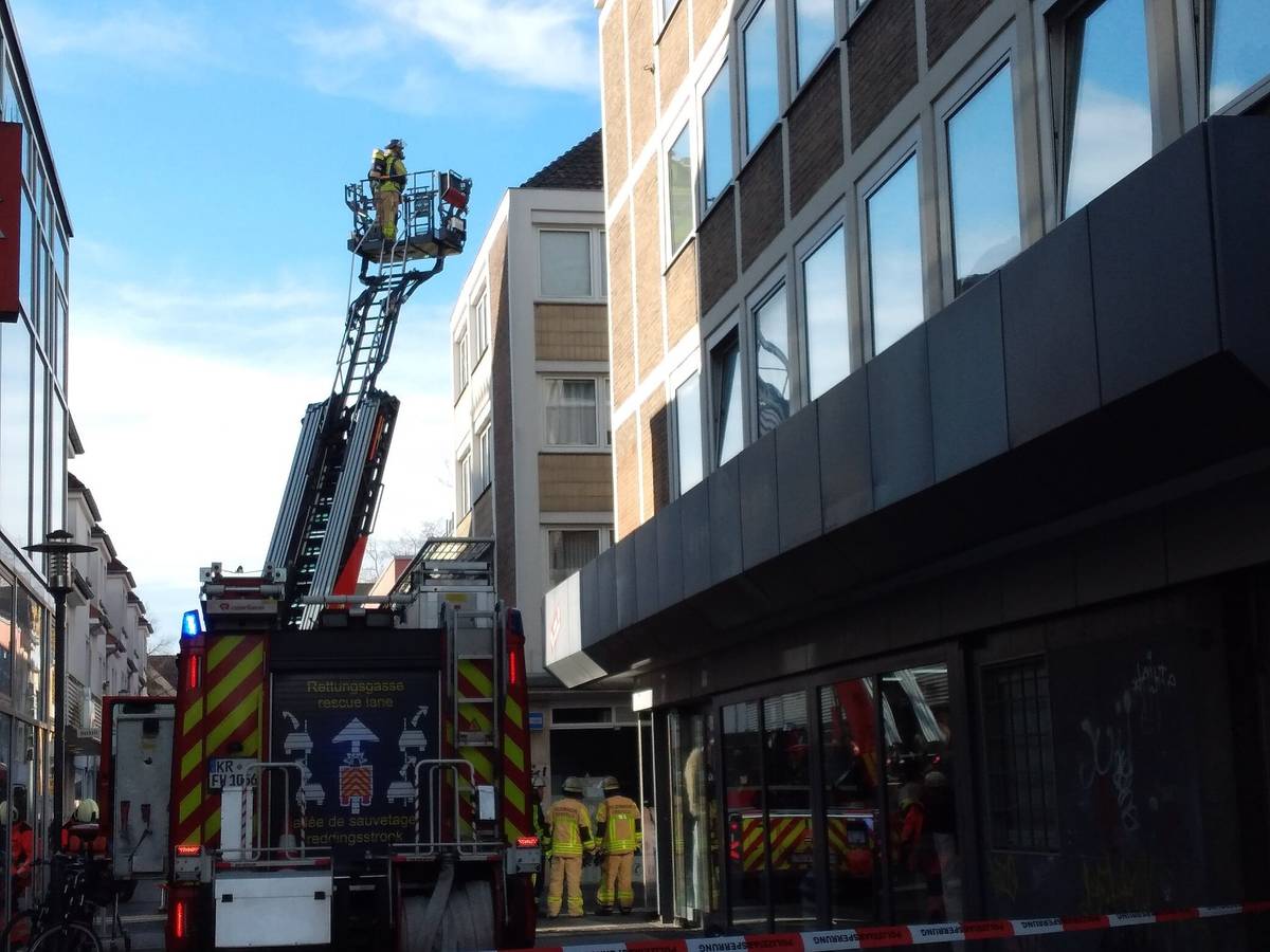 Brand in der Krefelder Innenstadt
