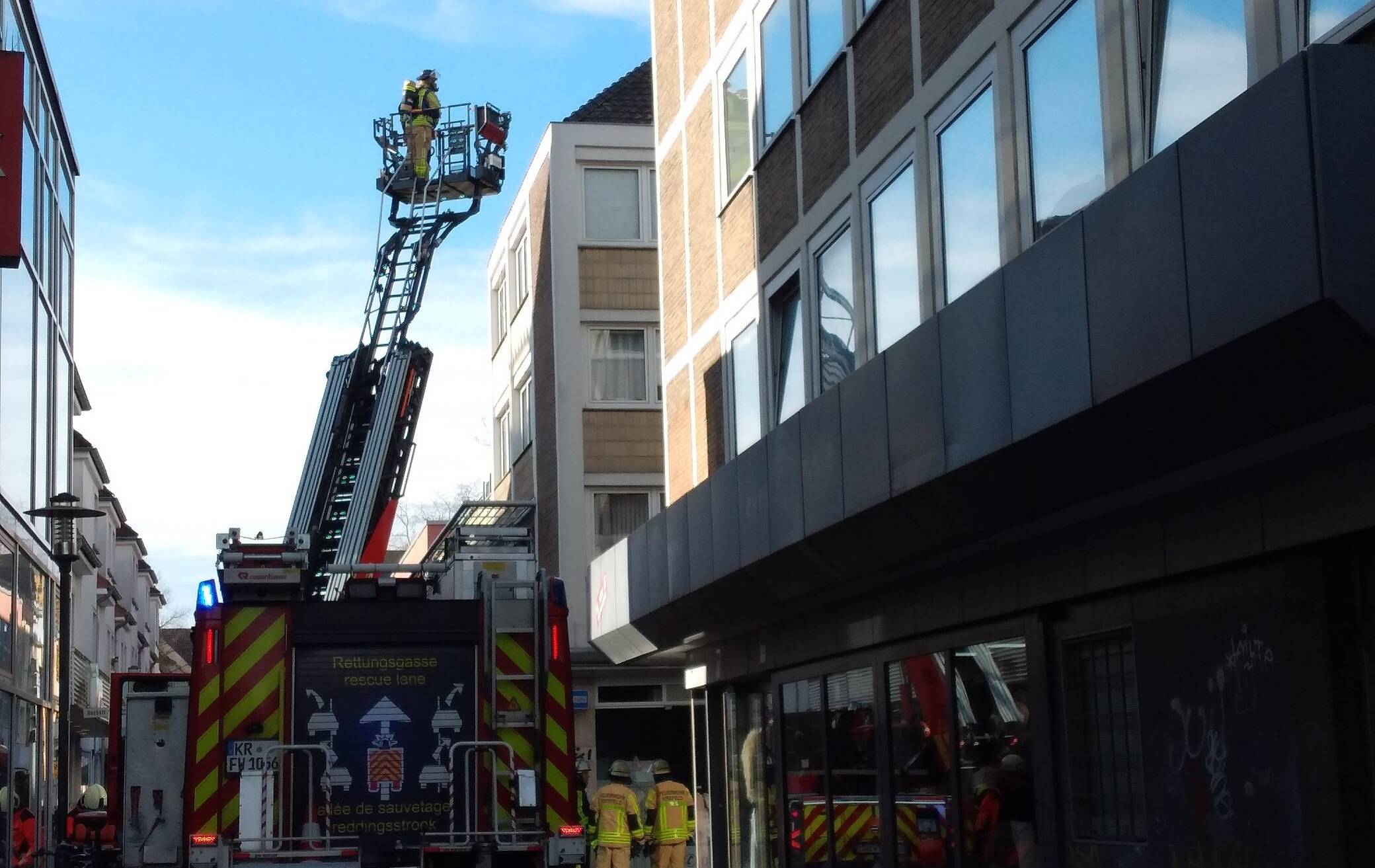 Brand in der Krefelder Innenstadt
