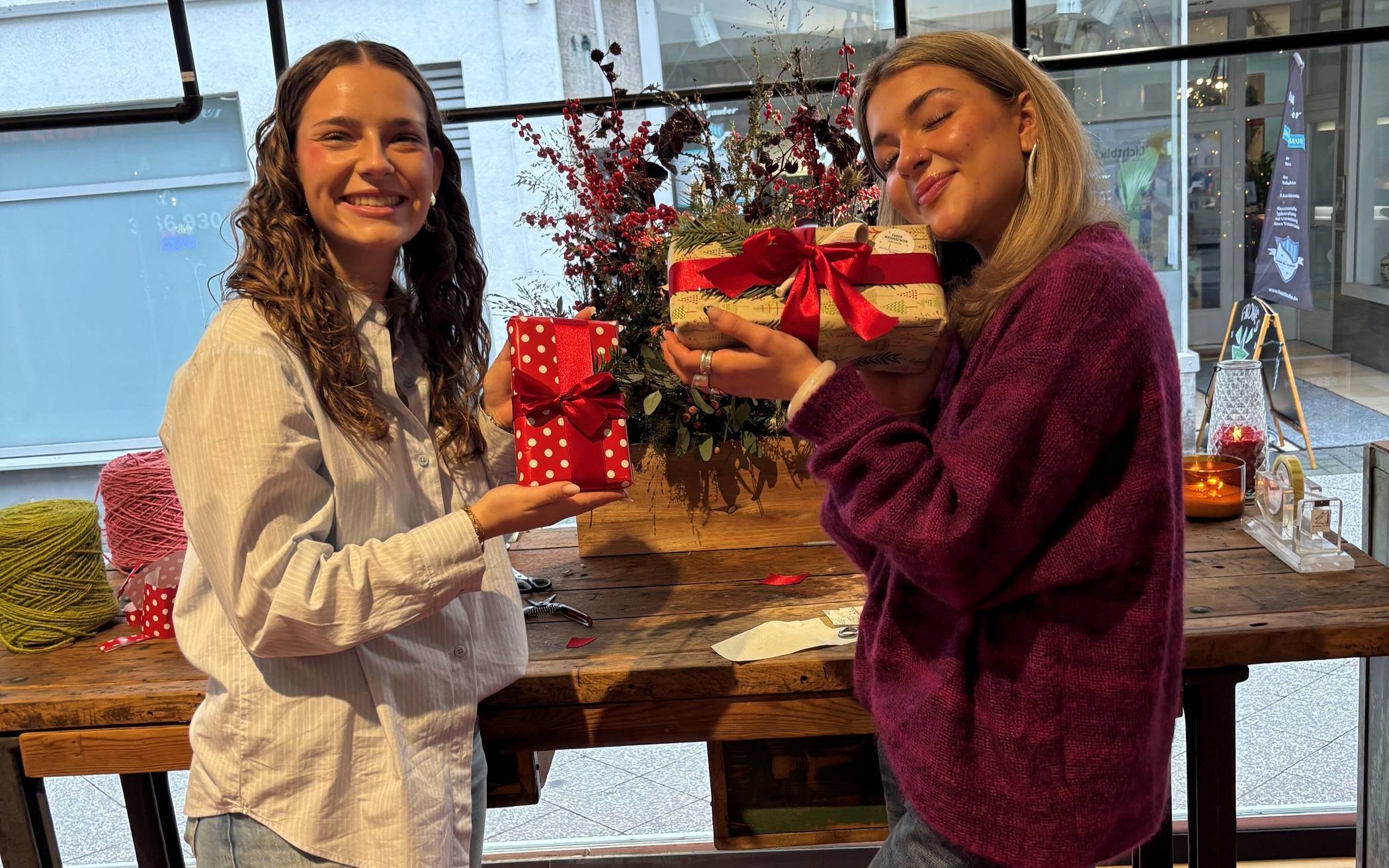 In der „Verpackbar“ der Werbegemeinschaft kann