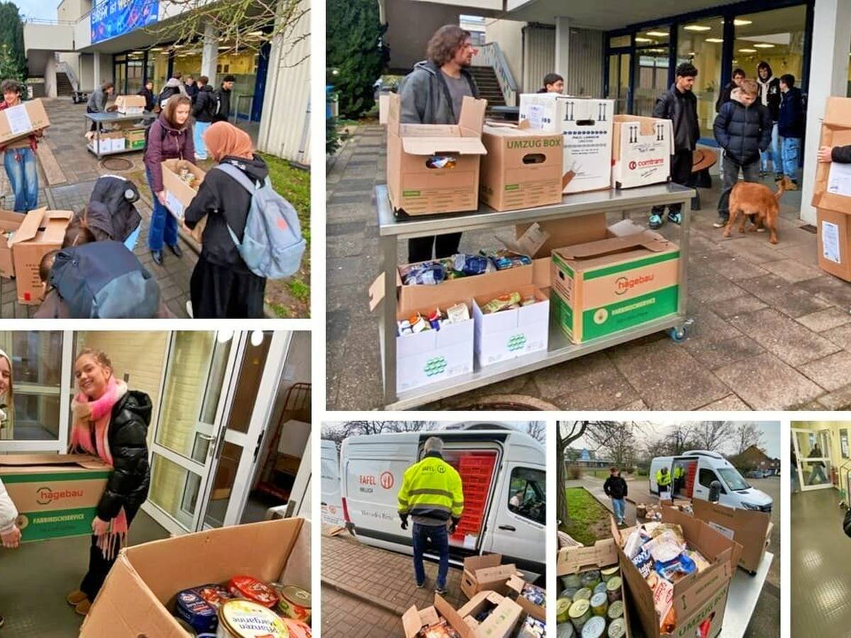 RSE Schüler sammeln für die Willicher Tafel