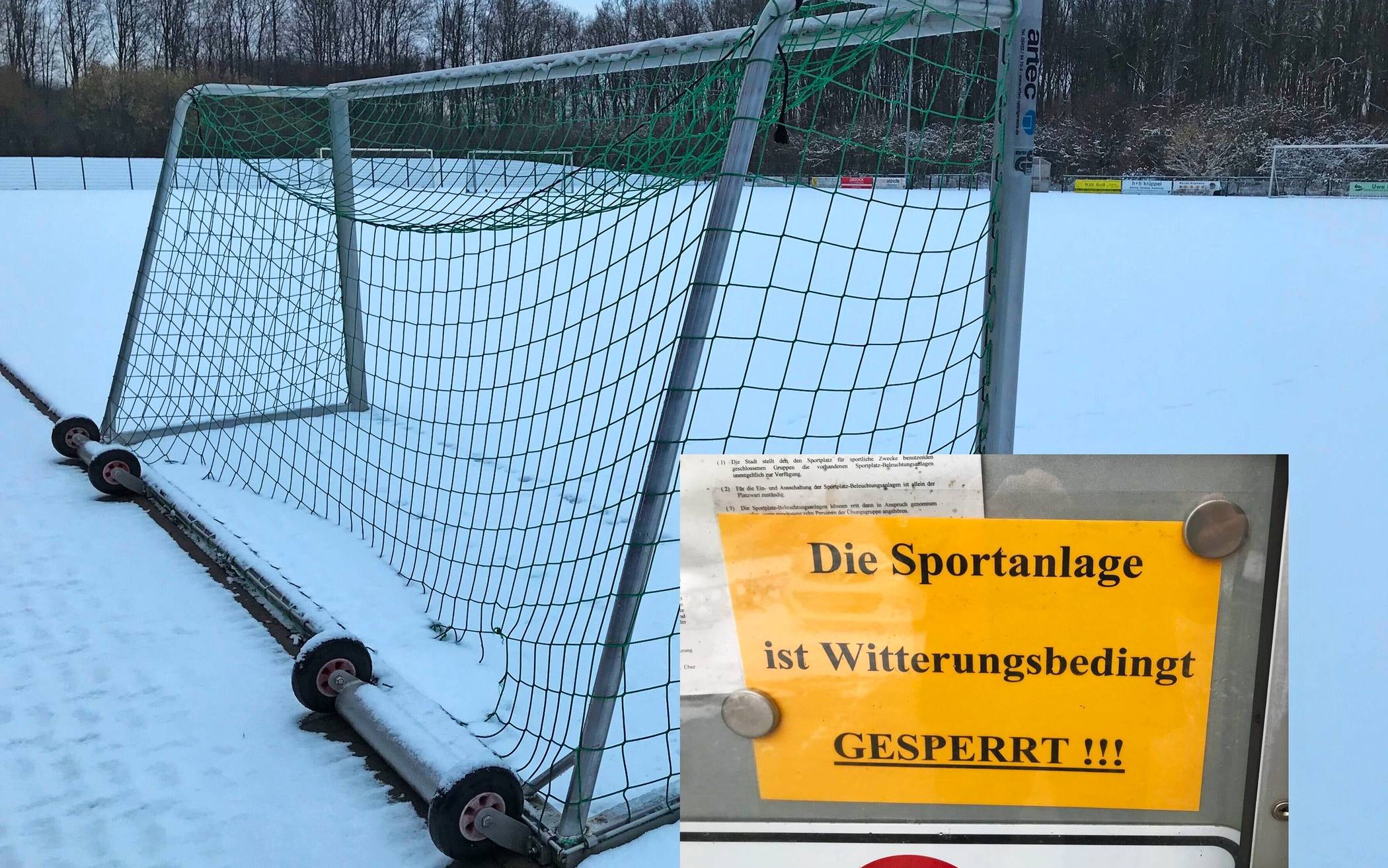  Städtische Sportplätze bleiben witterungsbedingt bis einschließlich 8. Januar gesperrt.  