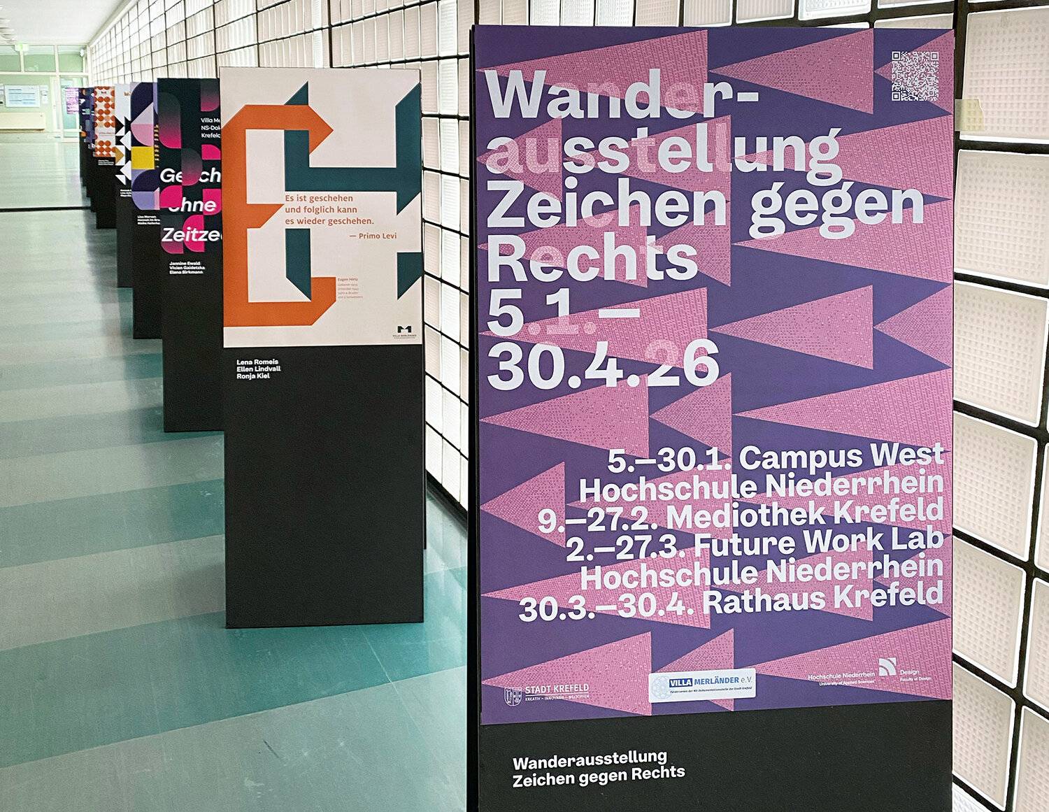 Wanderausstellung „Zeichen gegen Rechts“ in Krefeld