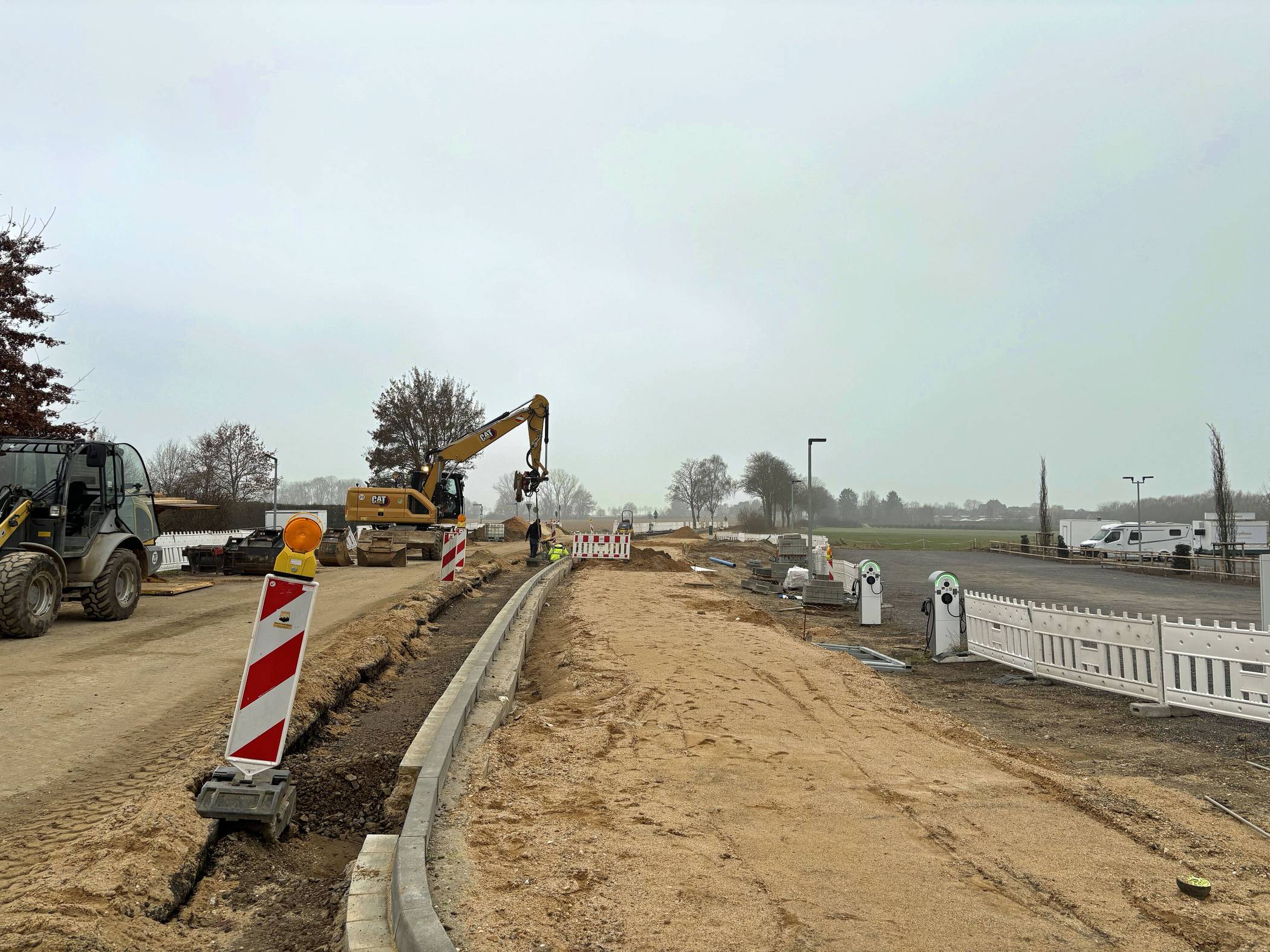 Blick auf die Baustelle Damer Straße am 26. Januar.   