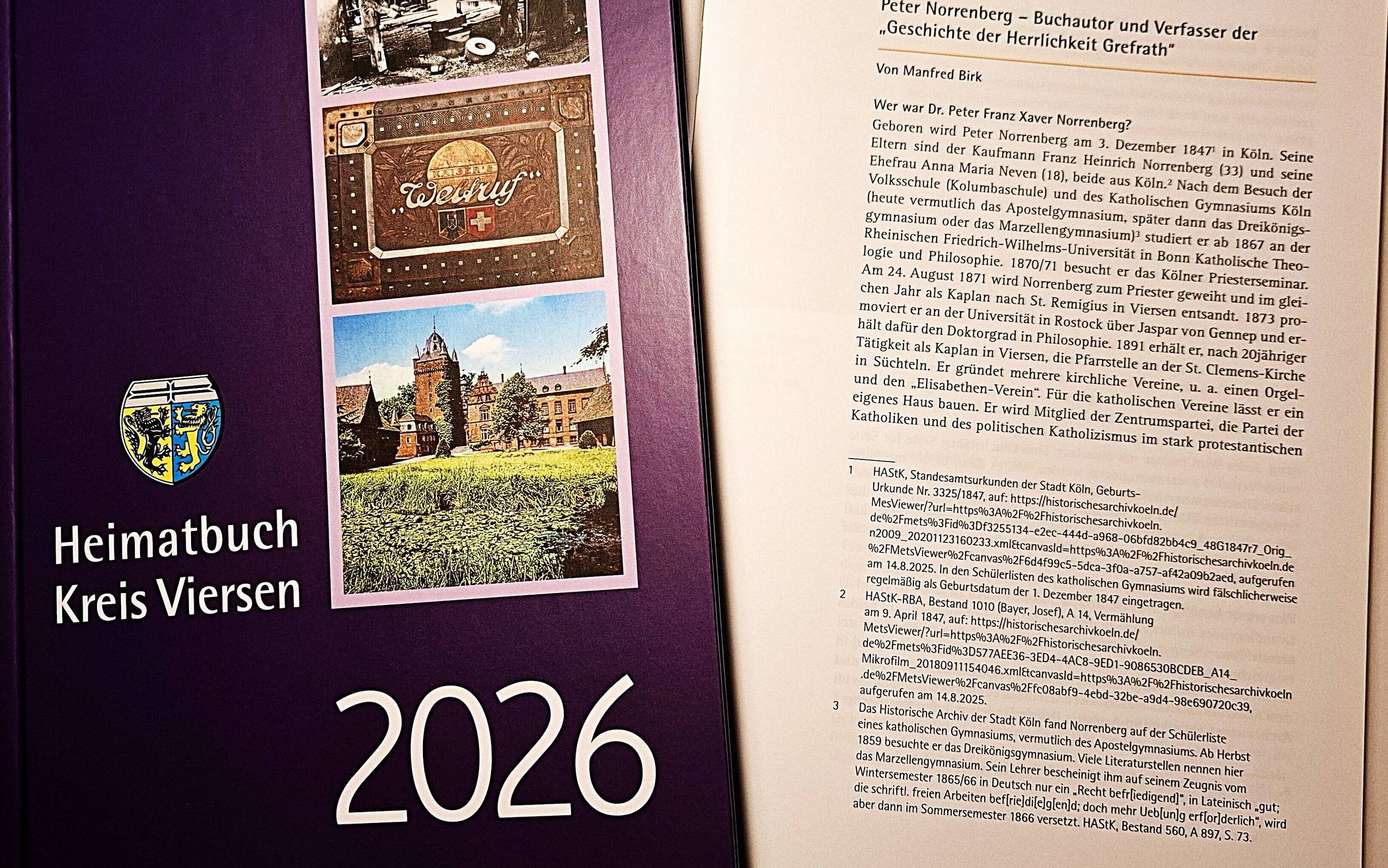 Heimatbuch Kreis Viersen berichtet auch über Kempen und Grefrath