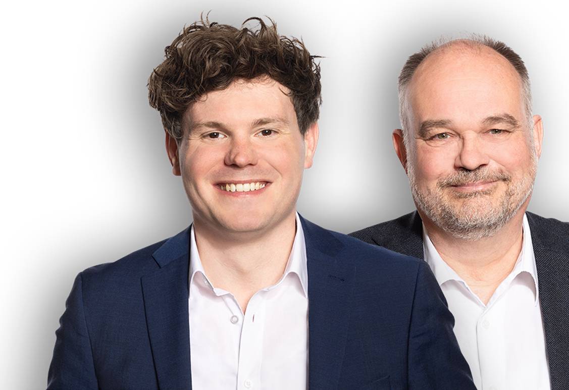 Sind für die Verlängerung der S42 aus Krefeld: Lukas Maaßen und Lukas Siebenkotten von der Willicher SPD. Foto SPD Willich