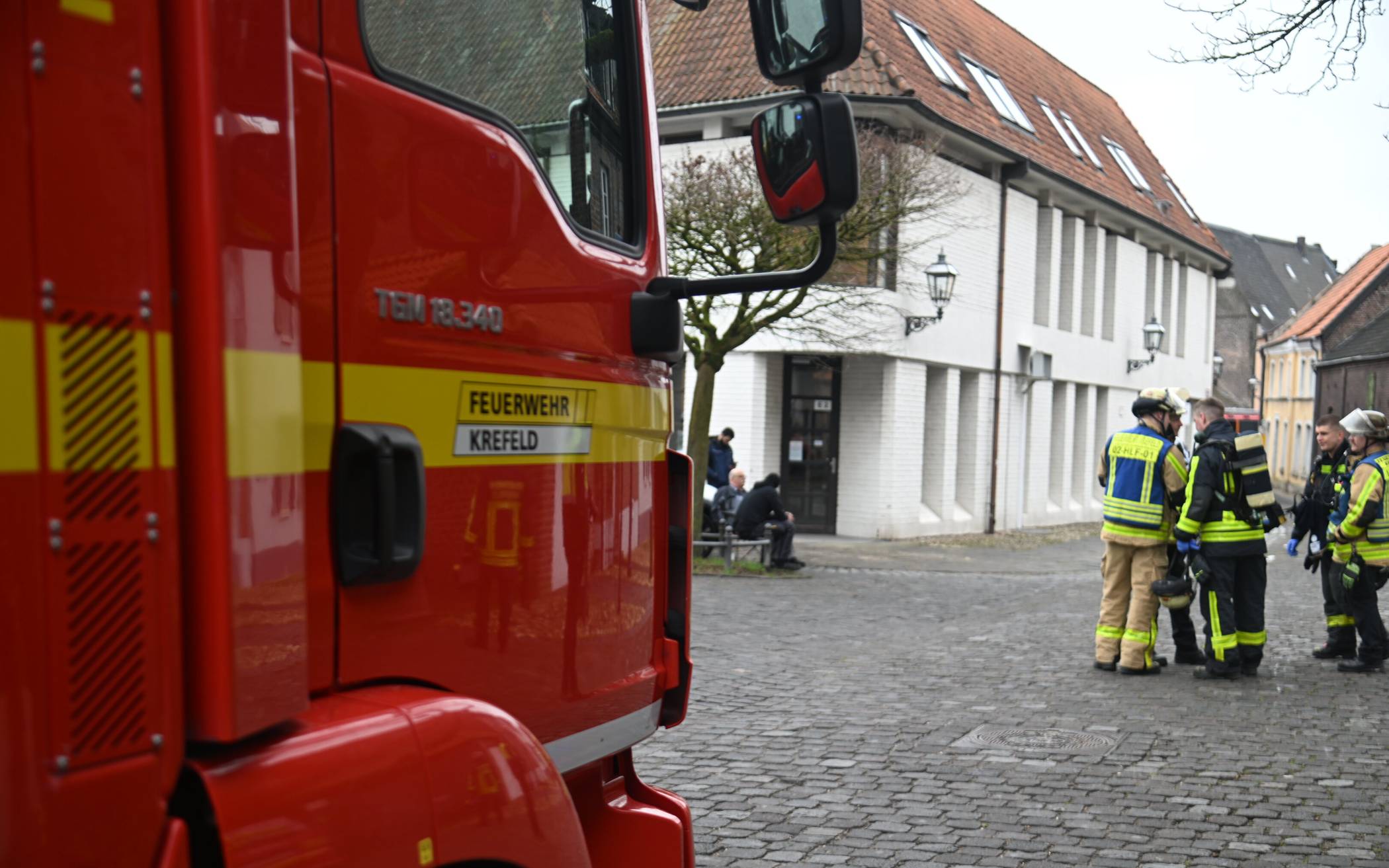 Feuerwehr im Einsatz: Im Textilmuseum wurde