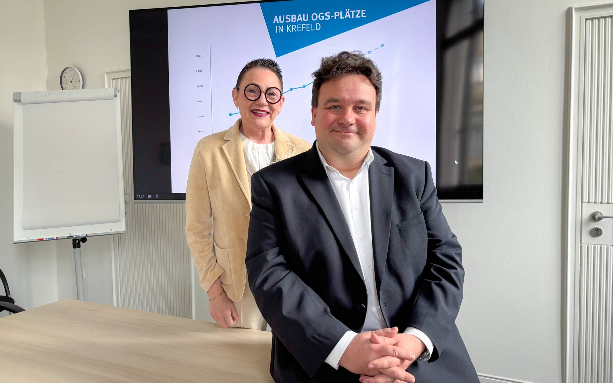 Stadtdirektor Markus Schön und Schulamtsleiterin Ellen