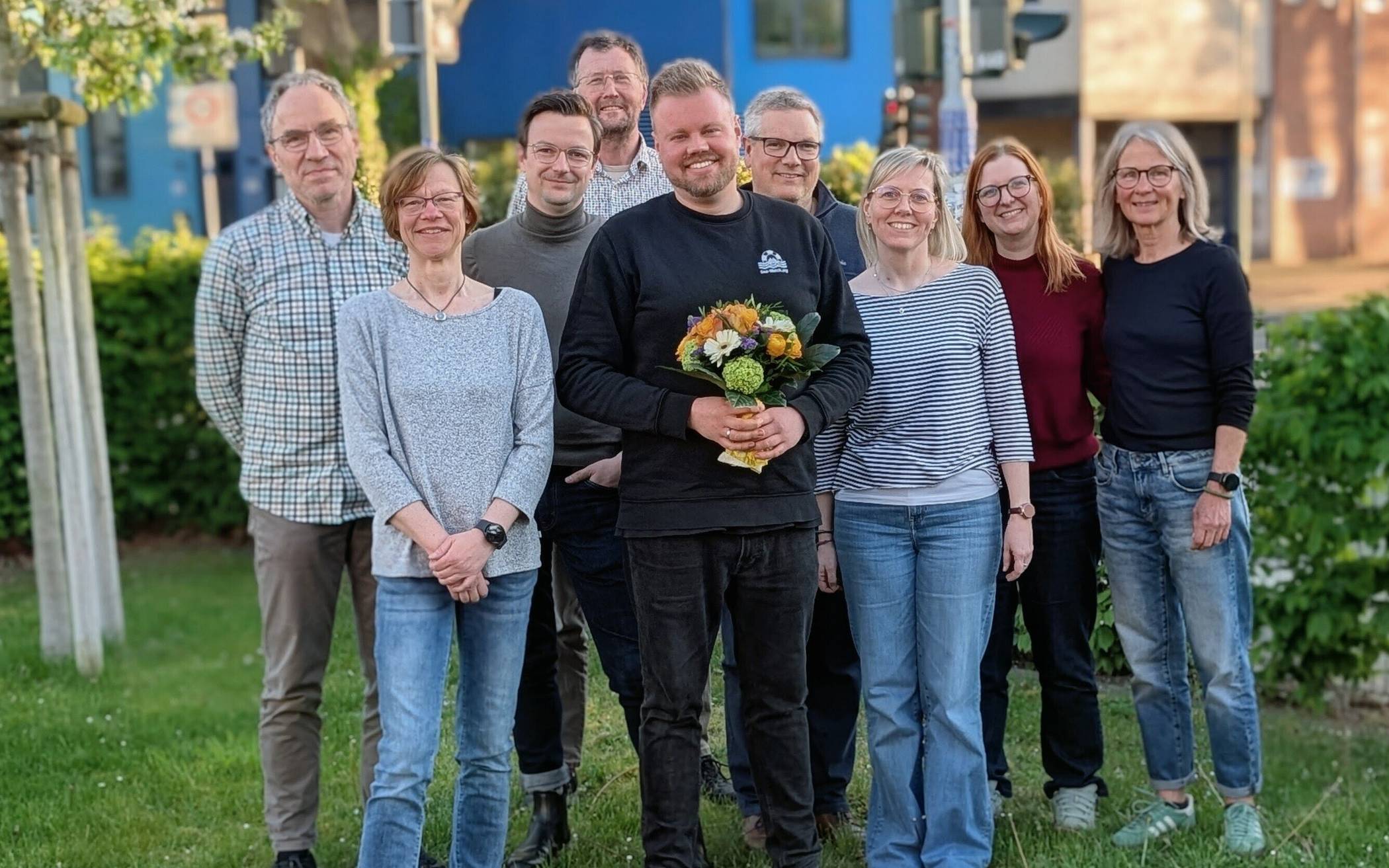  Christian Pelikan mit den Vorstandsmitgliedern aus Moers und Neukirchen-Vluyn 