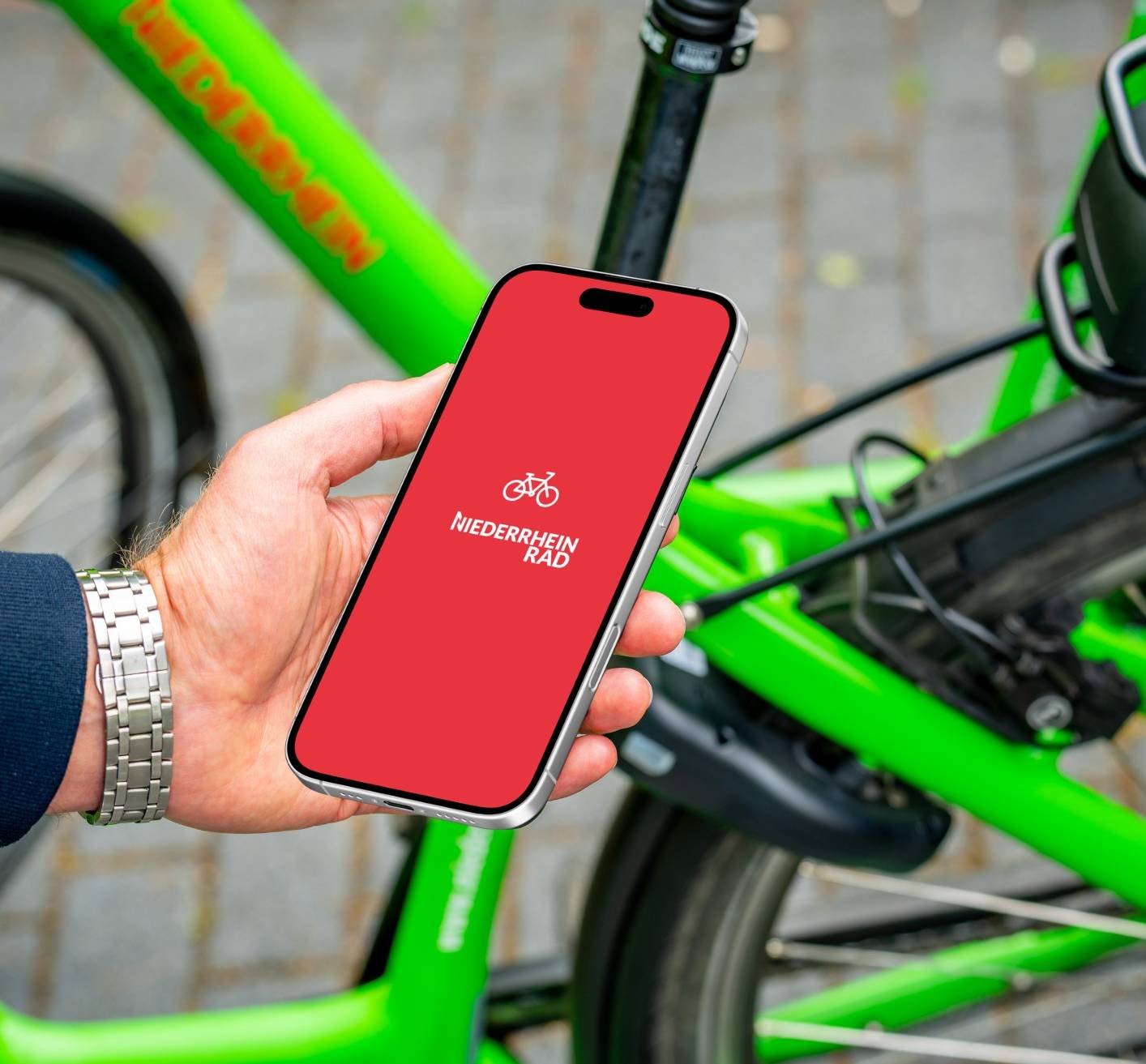  Mit der NiederrheinRad-App ist das flexible Radeln ganz einfach.  