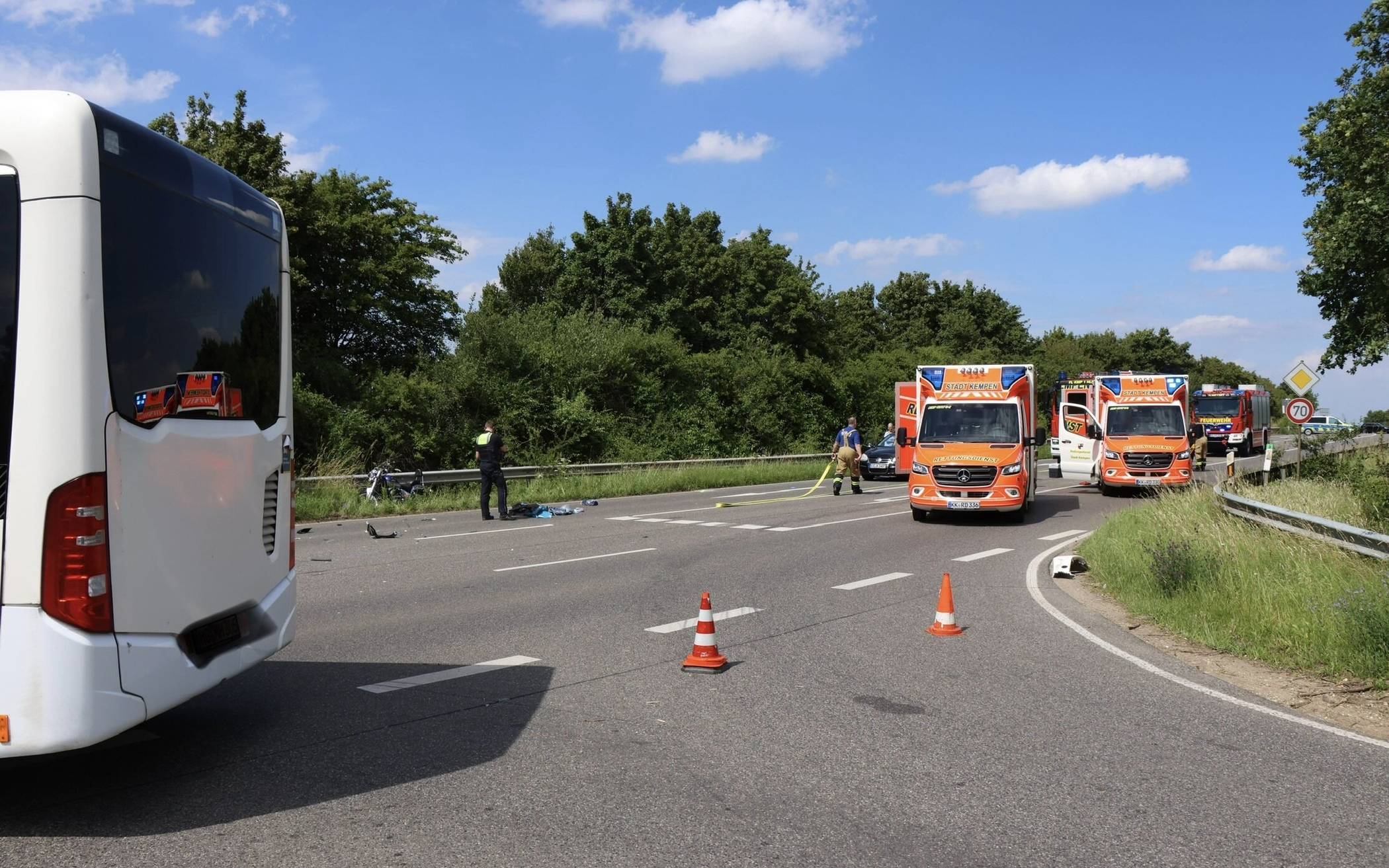 68-jähriger Motorradfahrer schwer verletzt