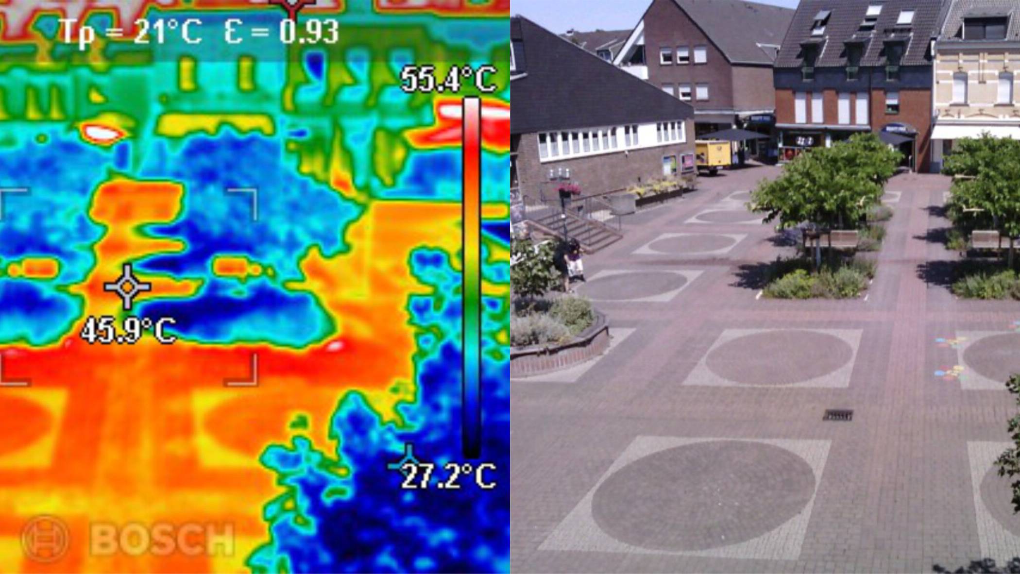 Bäume kühlen Nikolausplatz