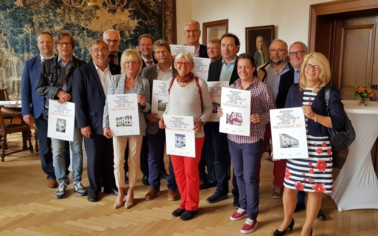 Preisverleihung zum Fassadenwettbewerb „Make up Duisburg 2017“.