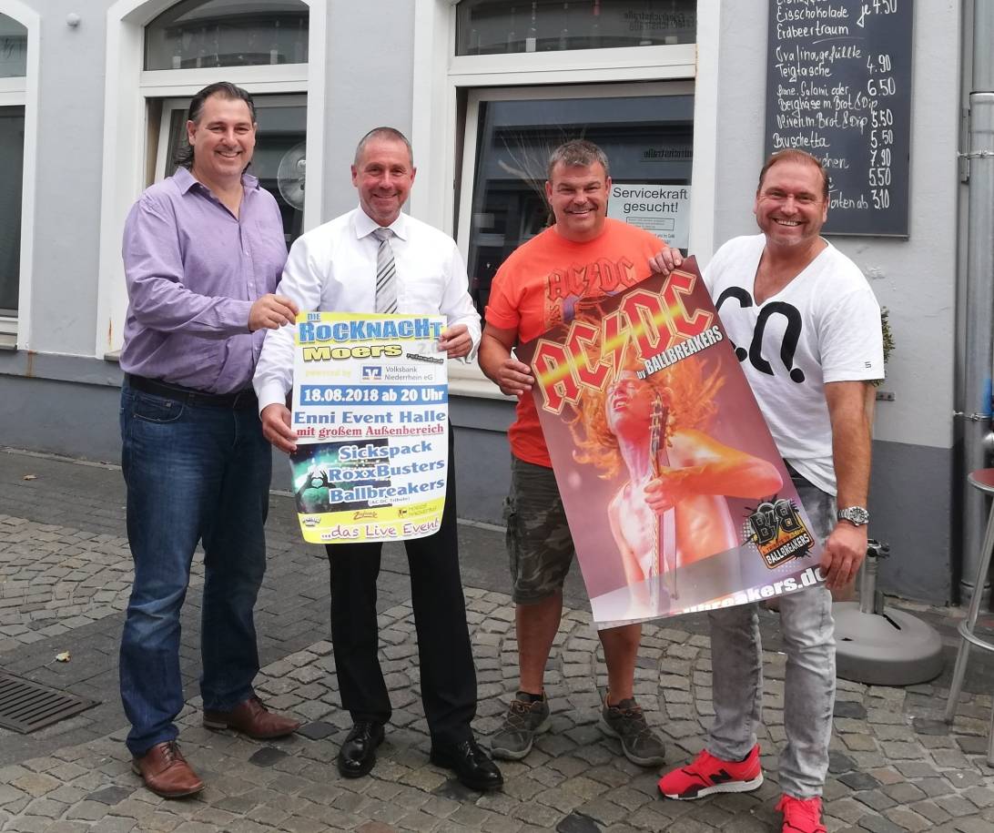  Michael Birr, Guido Lohmann, Dirk Aberfeld und Michael Zajuntz freuen sich auf Die Rocknacht! 