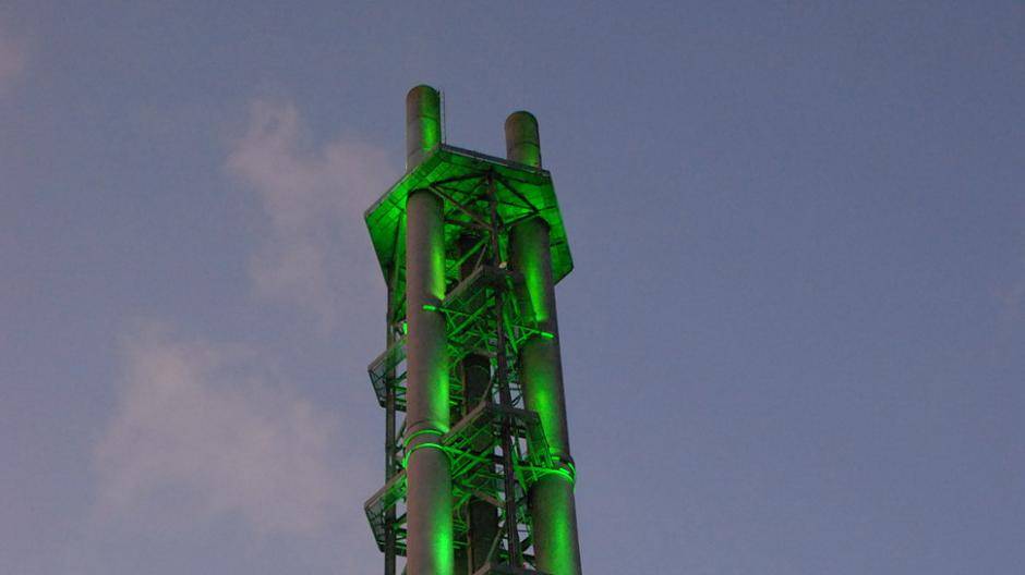 So soll der Stadtwerketurm demnächst wieder leuchten.