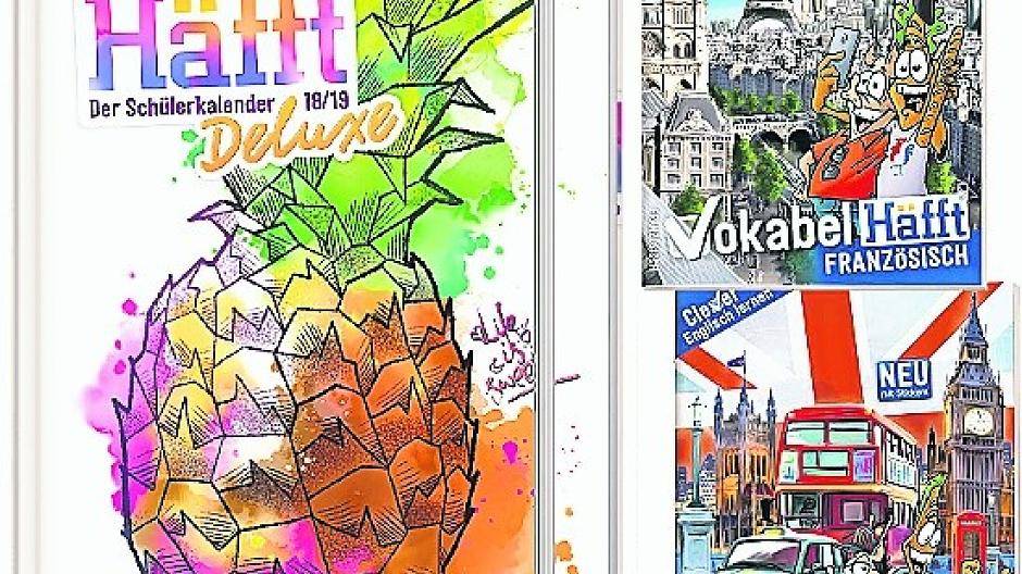 Vier Häfft-Sets mit Hausaufgabenheft und zwei Vokabelheften verlosen wir für die Schulkinder im Kreis.