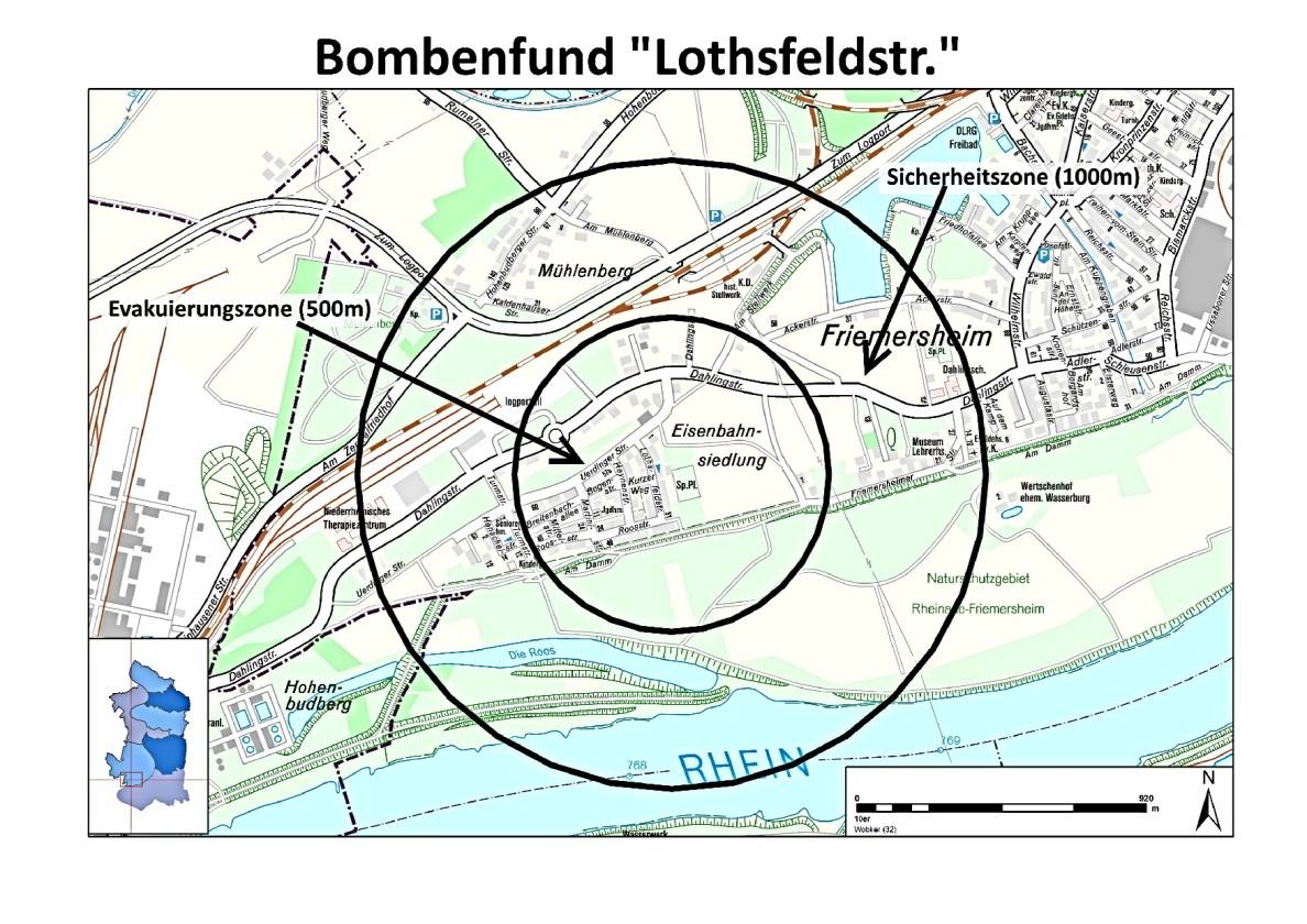 Bombenfund in Rheinhausen-Friemersheim