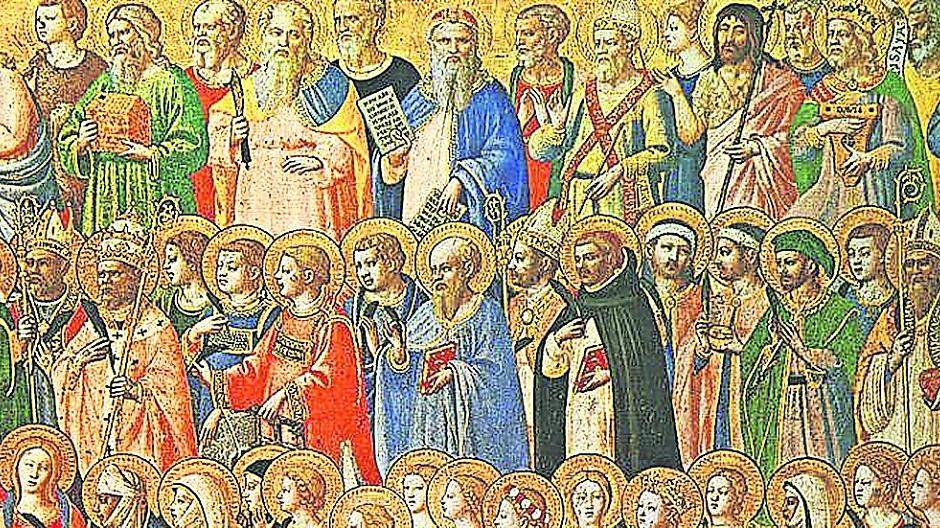 „Die Vorläufer Christi mit Heiligen und Märtyrern“ - das Gemälde von Fra Angelico (Ausschnitt).