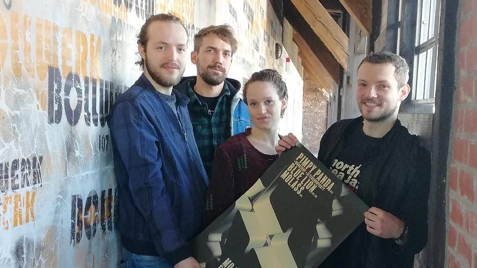  Jan Lammert (molass), Gregor Polzin (Bollwerk 107), Marissa Möller (molass) und Jens Lammert (MOJAZZ Festival) freuen sich auf die dritte Auflage des MOJAZZ Festival. 