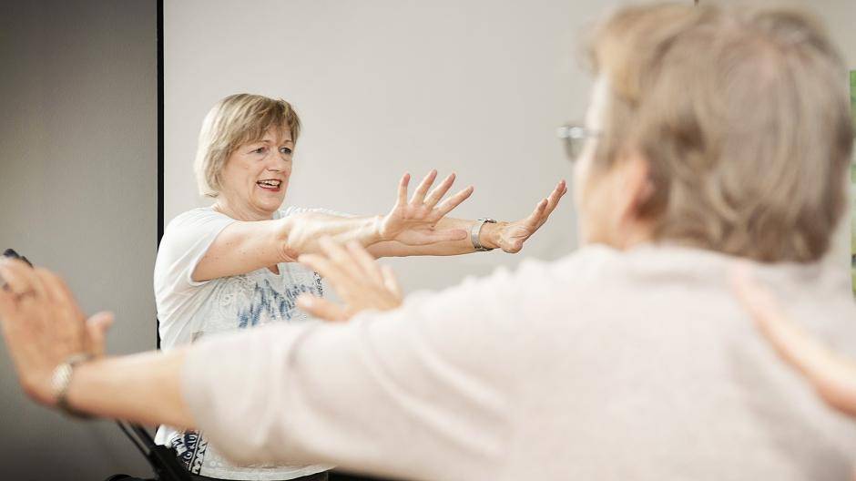  Zwischen den Vorträgen boten Gymnastiktrainerinnen beider Moerser Krankenhäuser „Aktive Pausen“ für das Publikum.  
