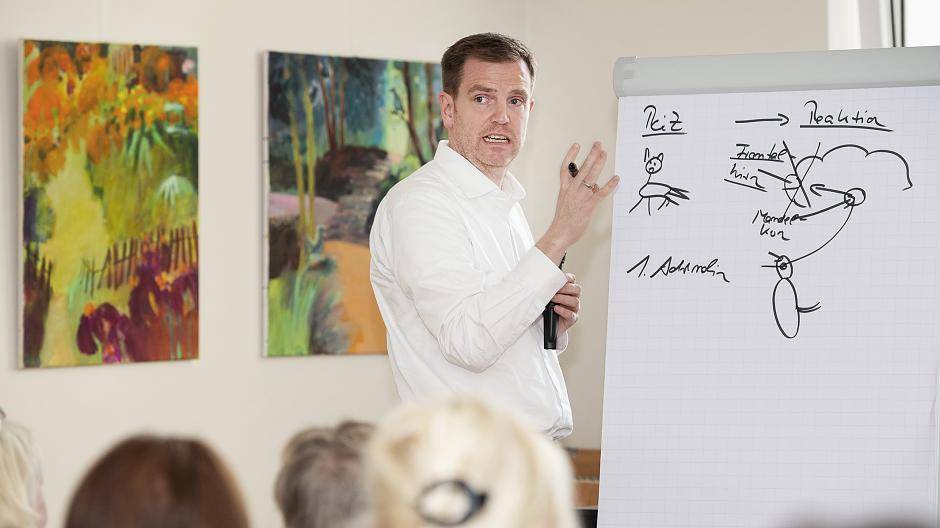  Spannender und unterhaltsamer Vortrag: Dr. Matthias Weniger, Leiter des Instituts für Stressmedizin in Gelsenkirchen referierte über den Stress der Frauen.  