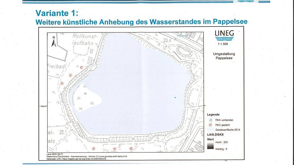 Variante 1 Weitere künstliche Anhebung des Wasserstandes im...