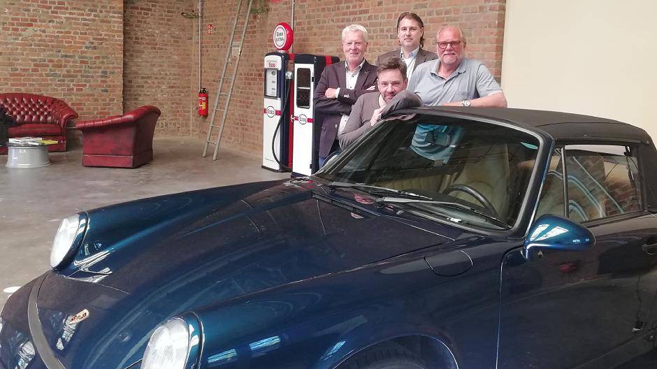  Peter Gilardone, Wolf Codera, Michael Birr und Carlo Philippi in der Eventlocation „Sammelerstücke“. Hier soll am 30. Mai erstmals die „Session Possible“ statt finden. 