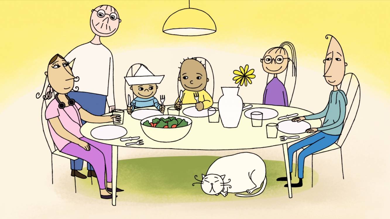 In dem animierten Dokumentarfilm "Det trygge huset / Die Zuflucht“ erzählen fünf Kinder von ihrer Erfahrung mit häuslicher Gewalt und ihrer Zeit in einer öffentlichen wohneinrichtung.