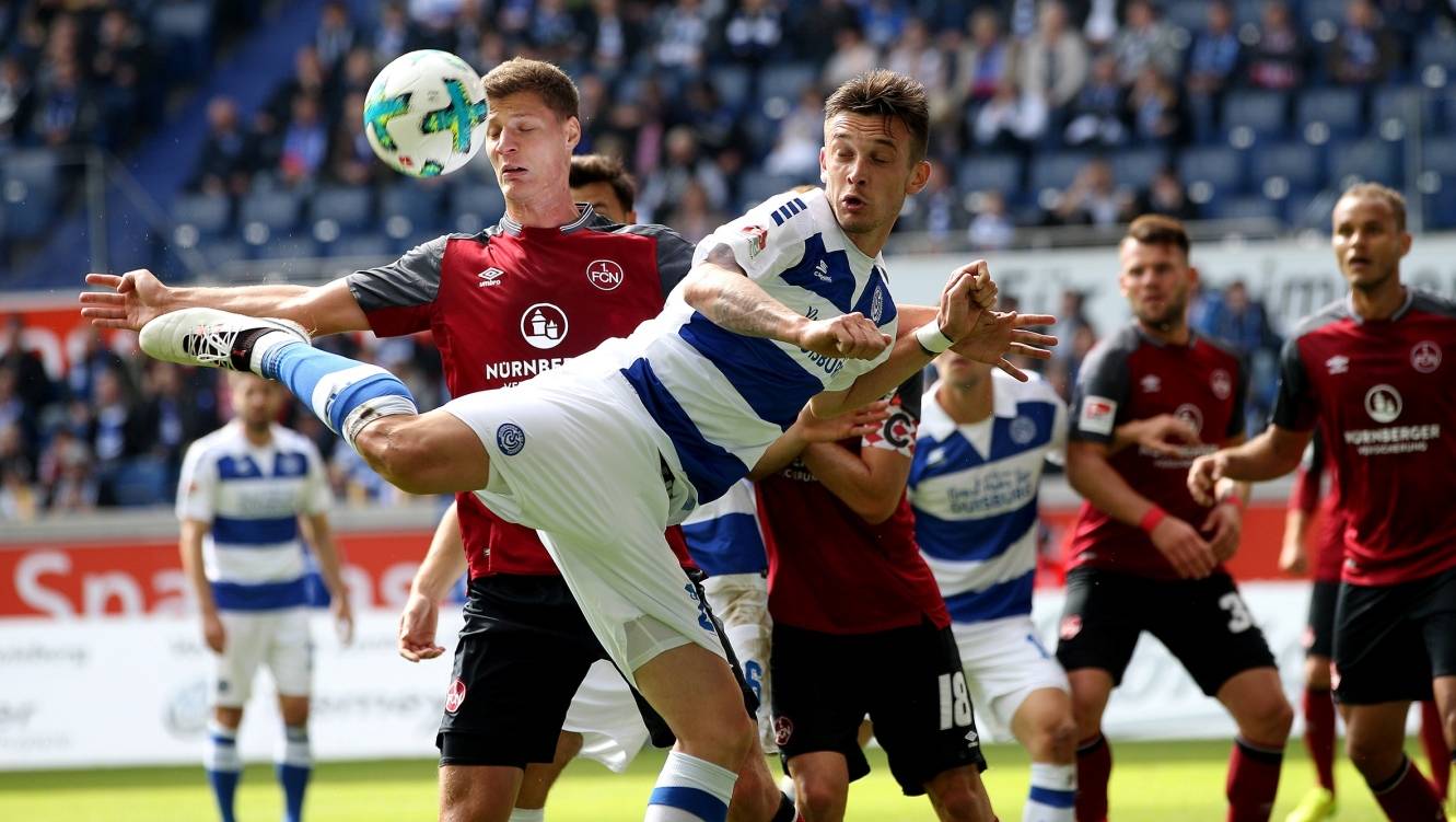 Borys Tashchy, hier beim Nürnberg-Spiel, erzielte zwei Tore für den MSV in Ingolstadt.